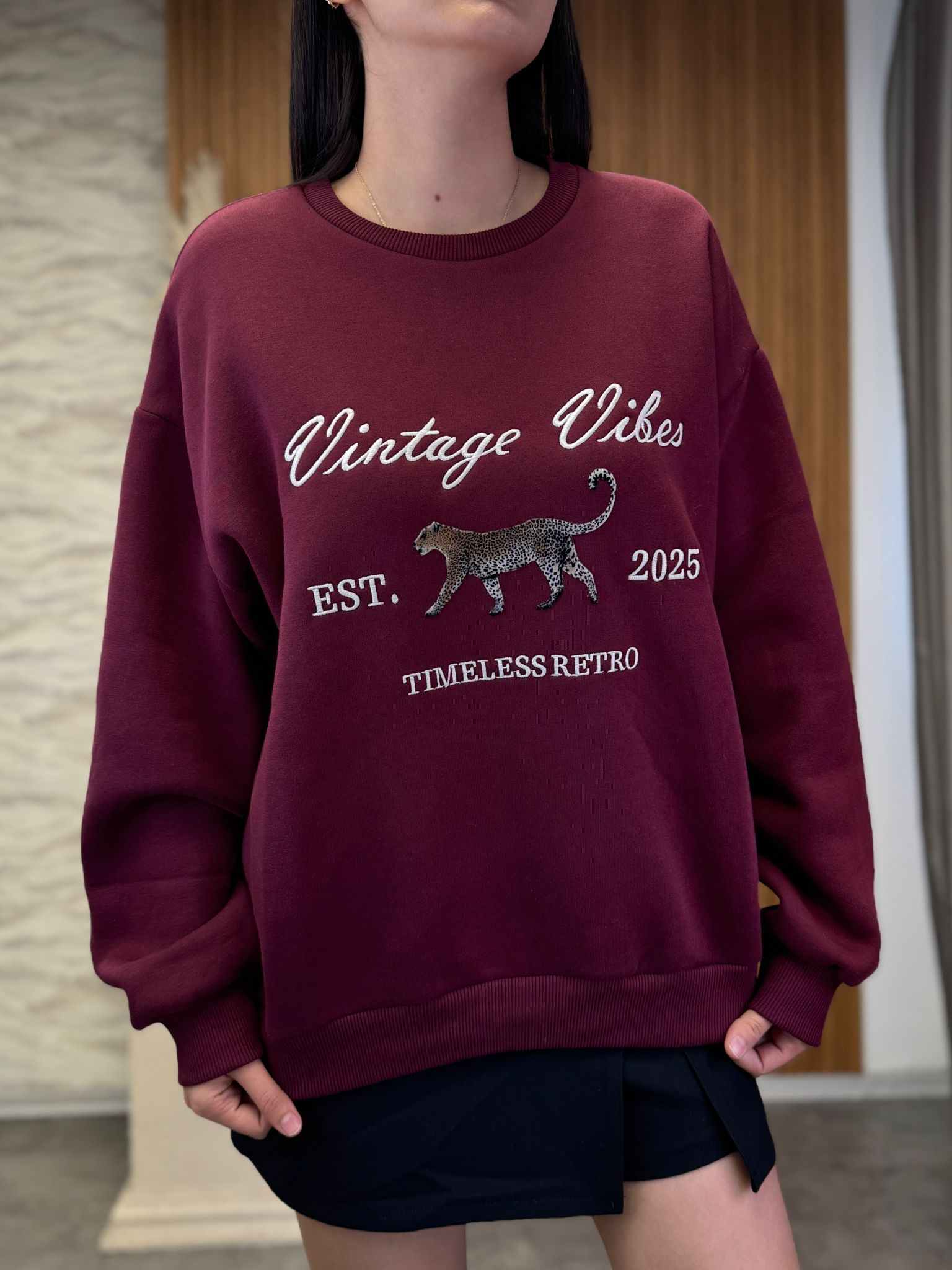 Leopar Desenli Sweatshirt