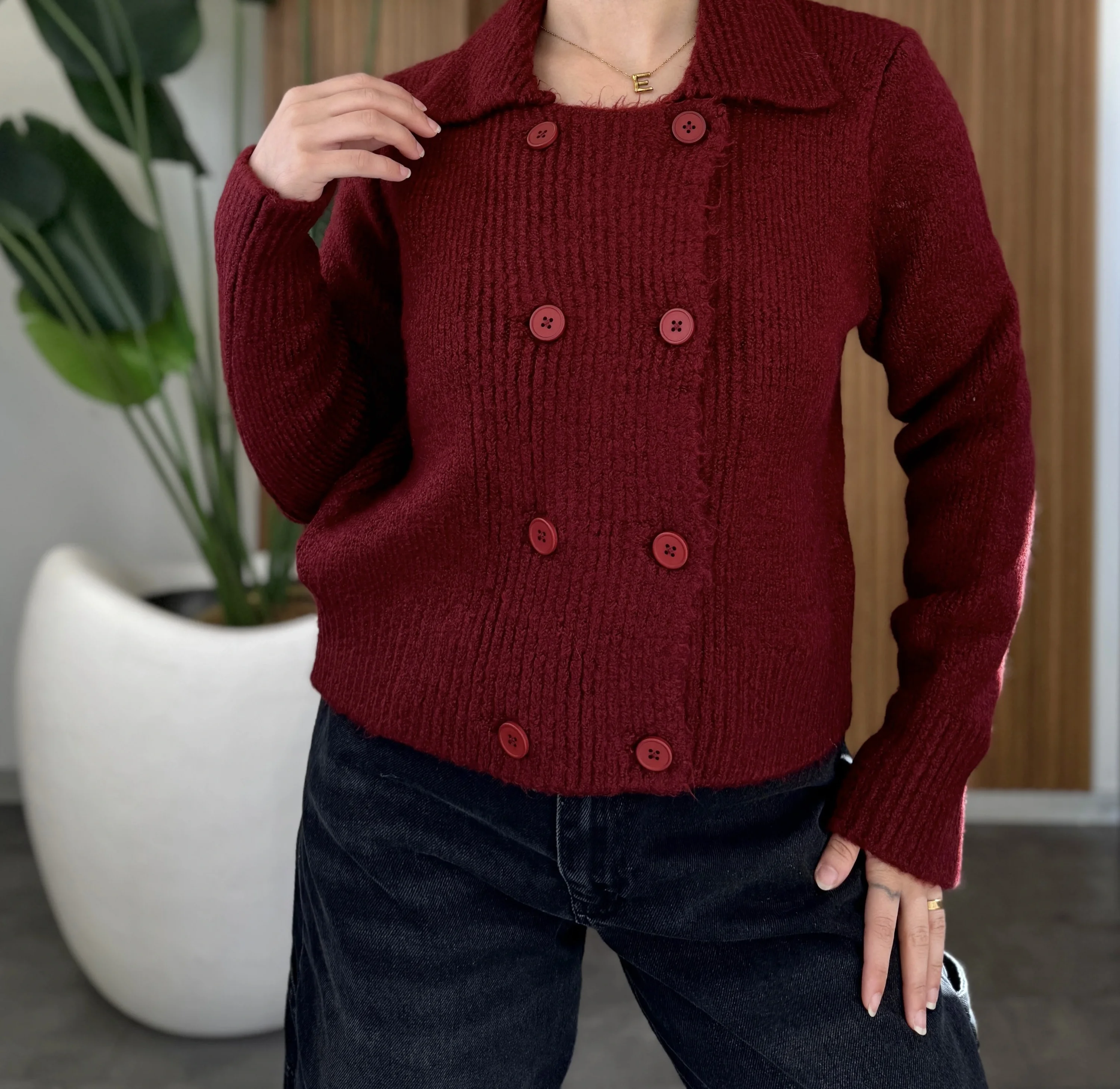 Düğme Detaylı Hırka