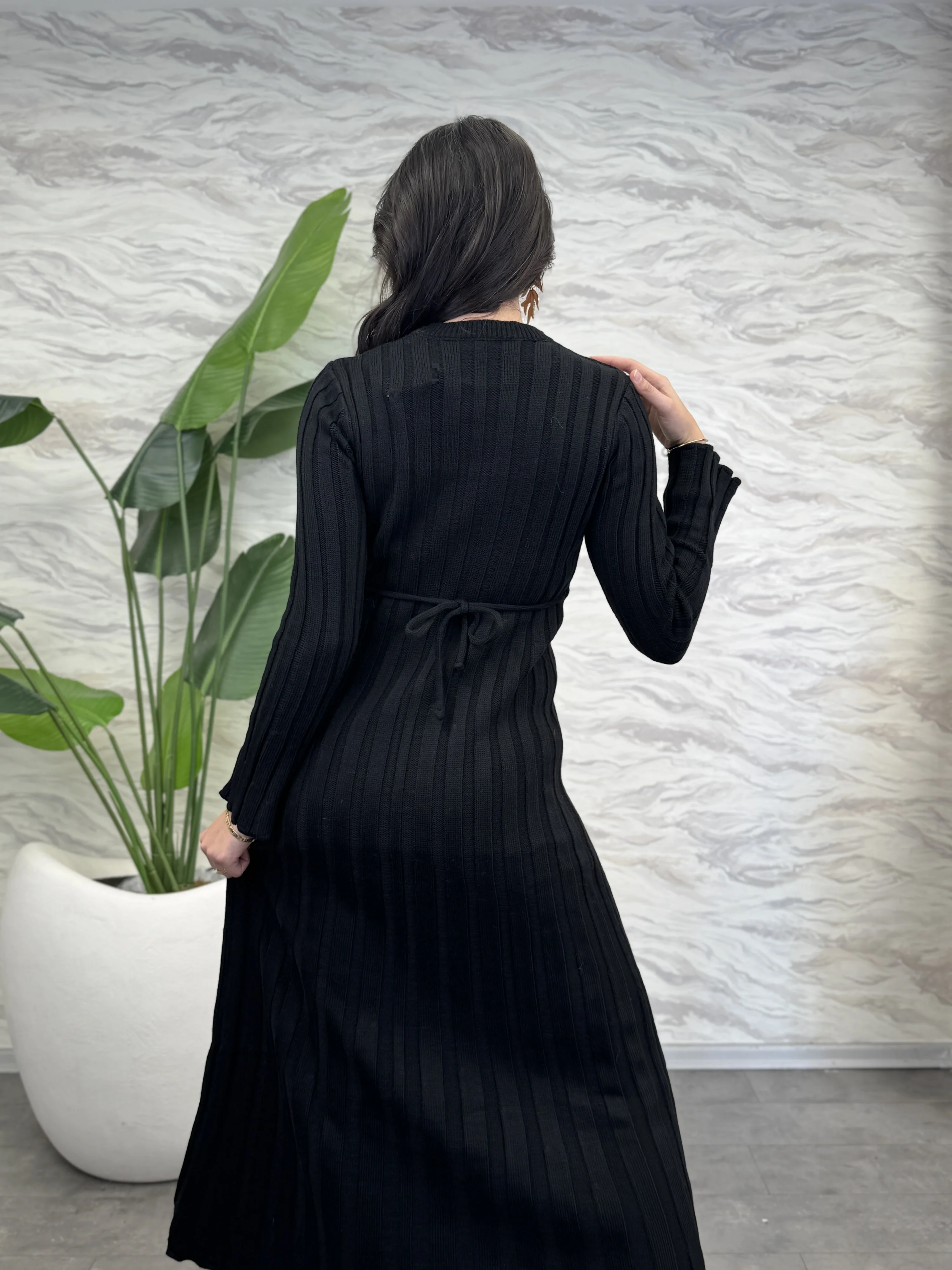 Triko Bağlamalı Elbise