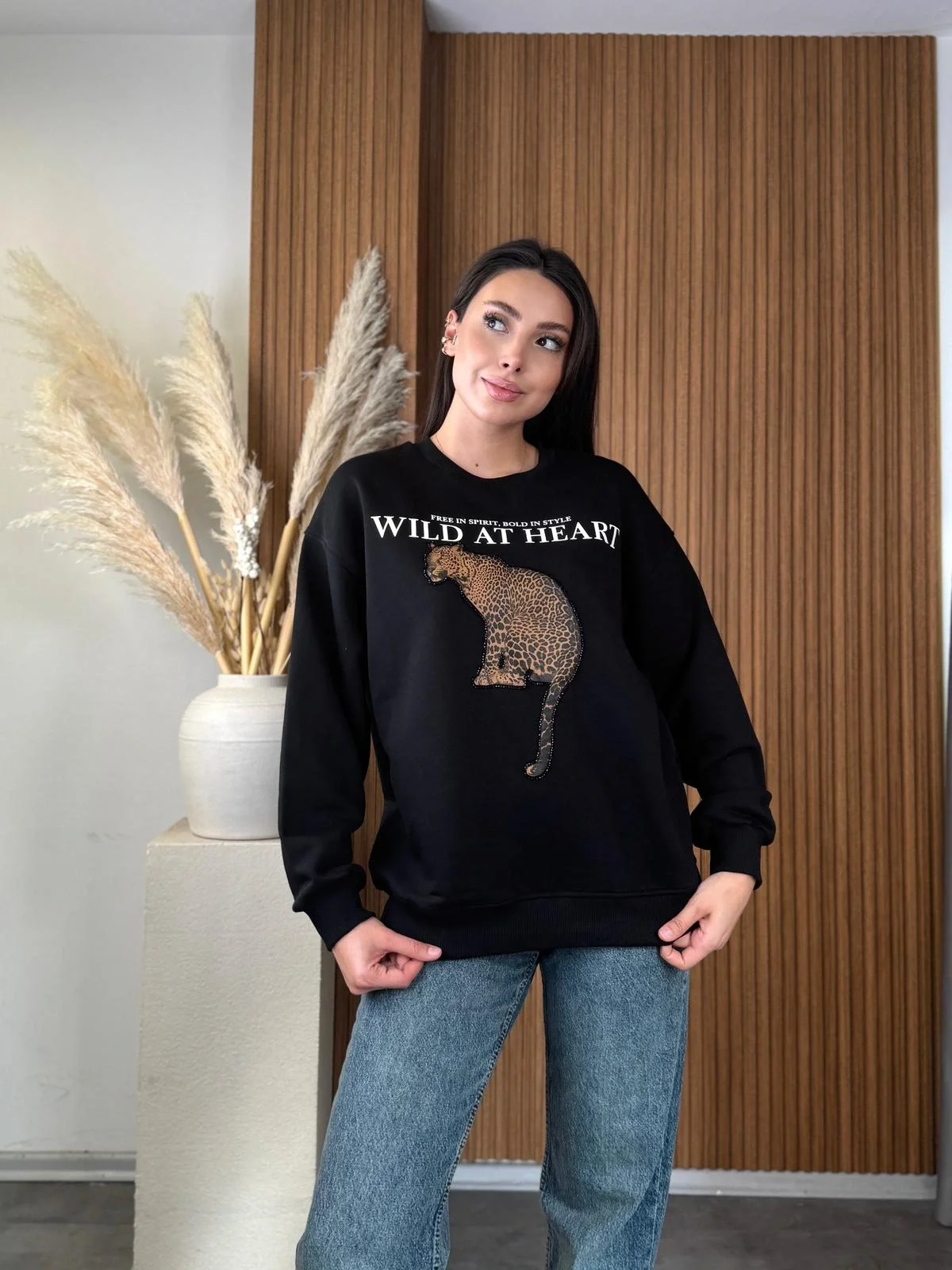 Wild Kaplan Baskılı Sweat