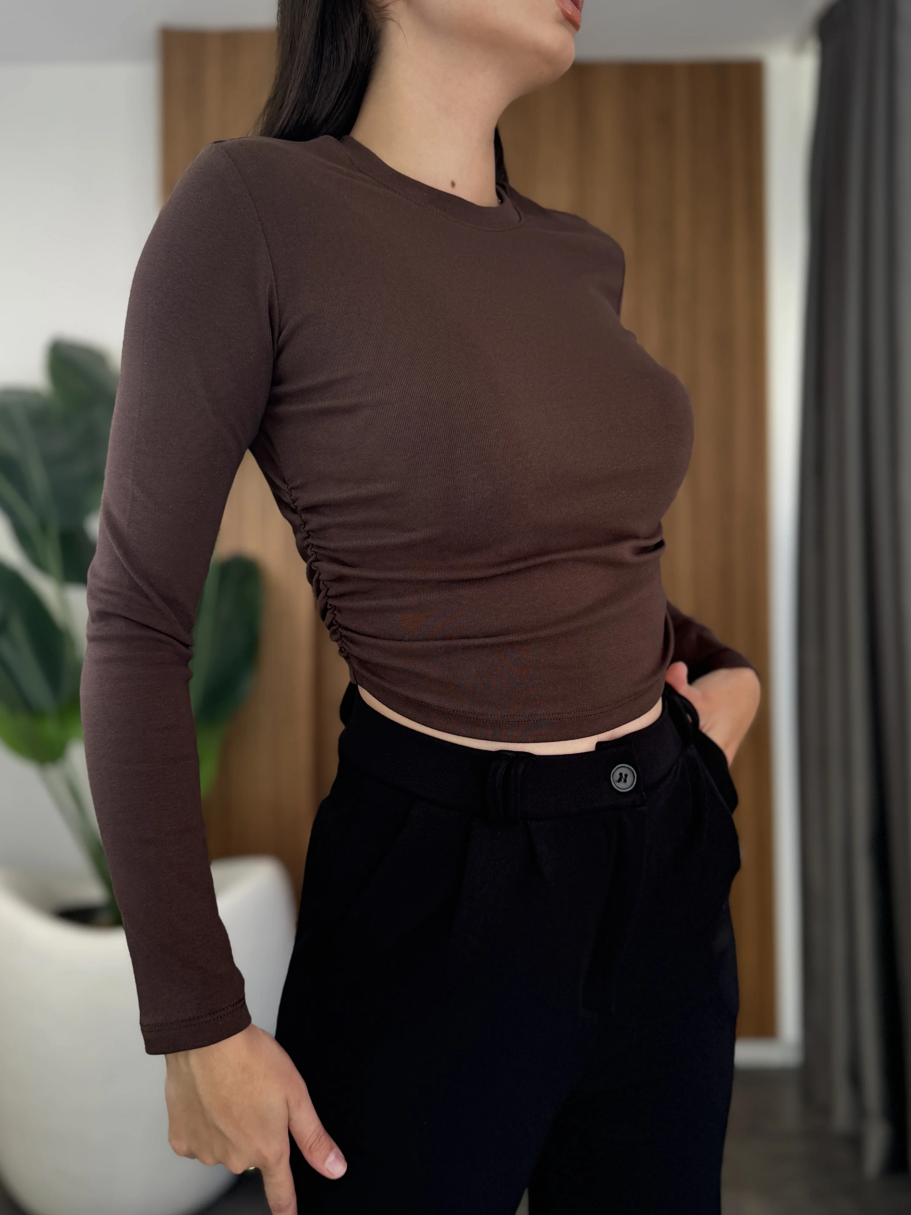 Yanı Büzgülü Body