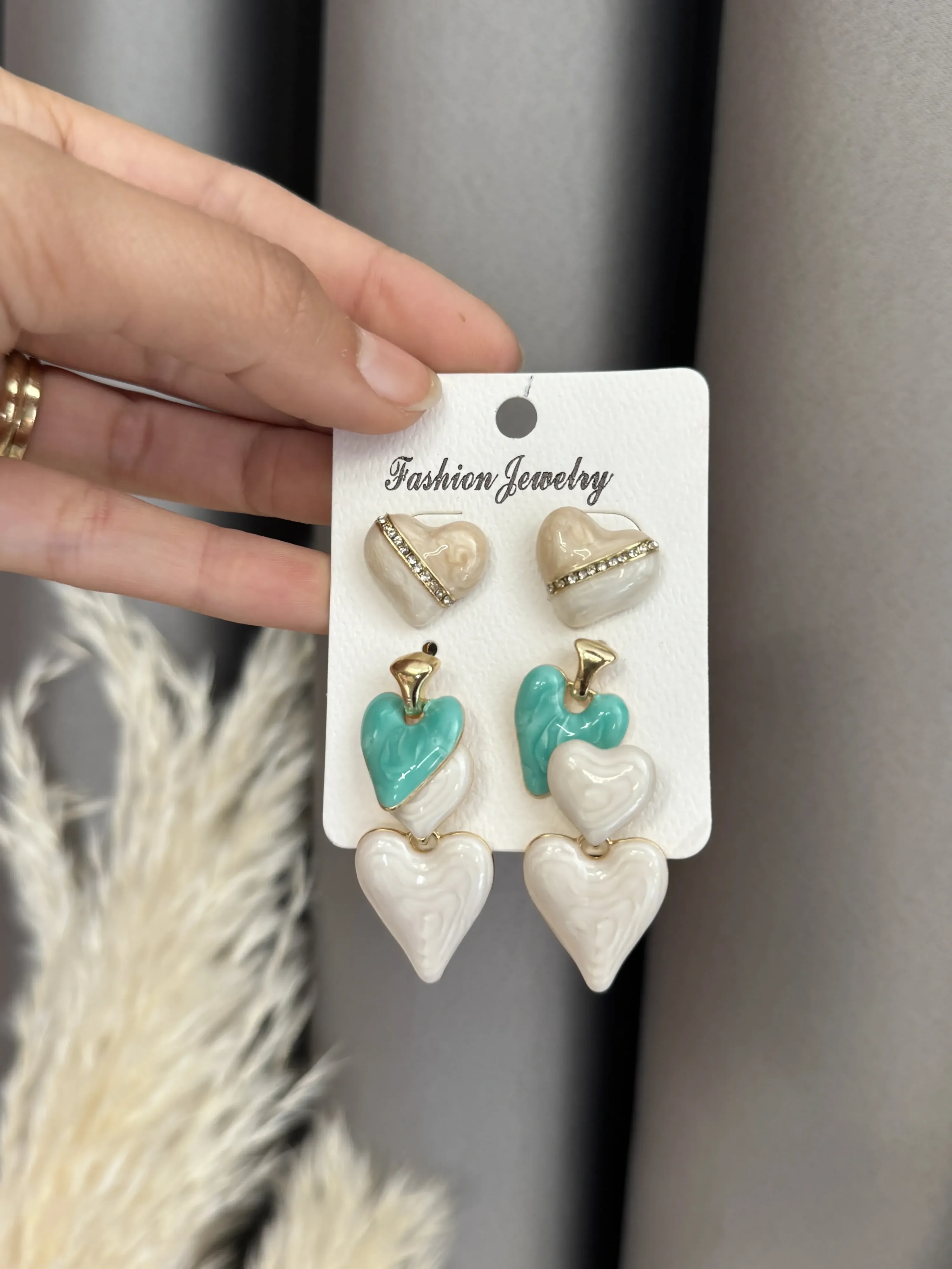 3’lü Gold Kalpli Küpe Seti