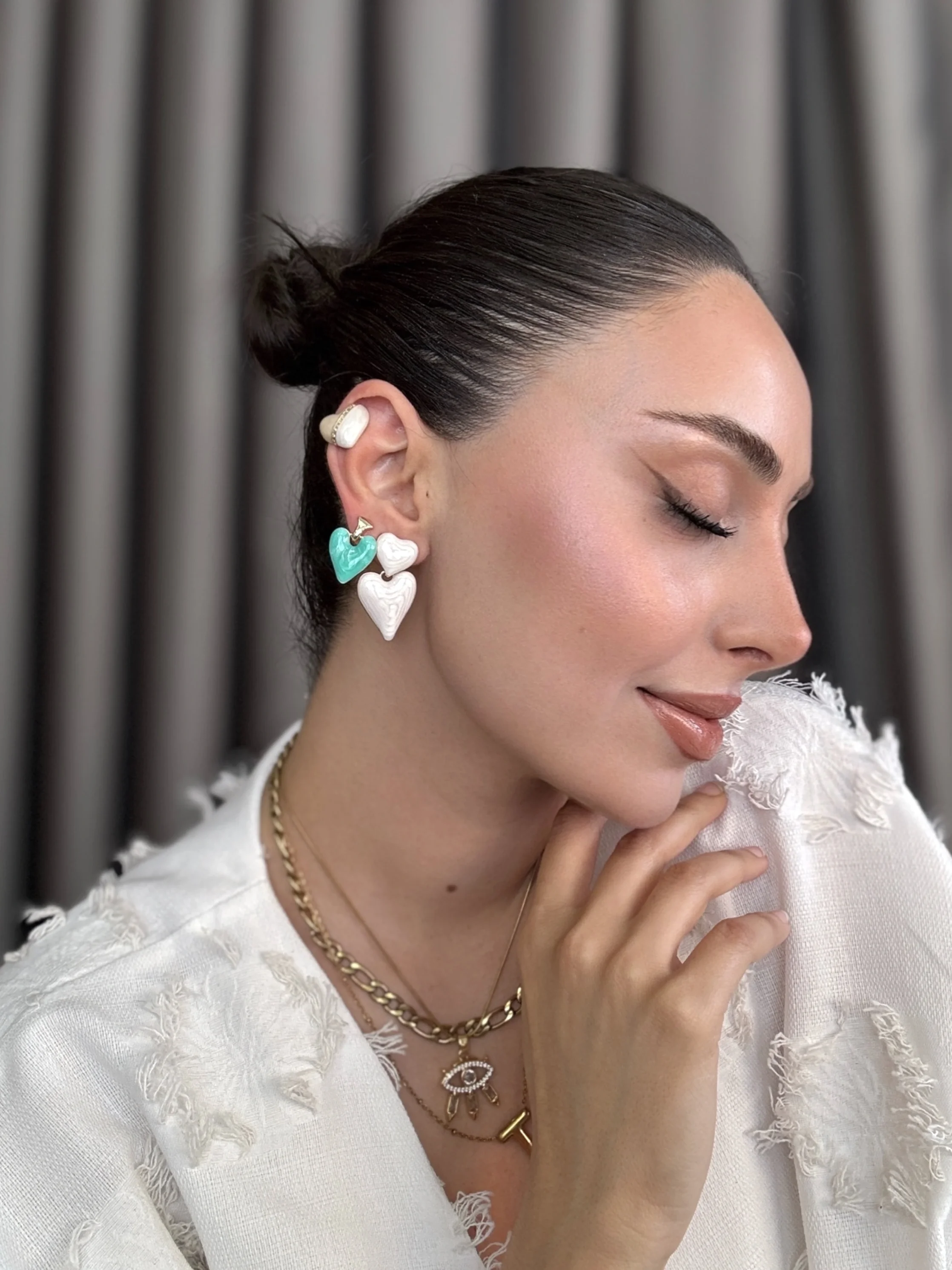 3’lü Gold Kalpli Küpe Seti