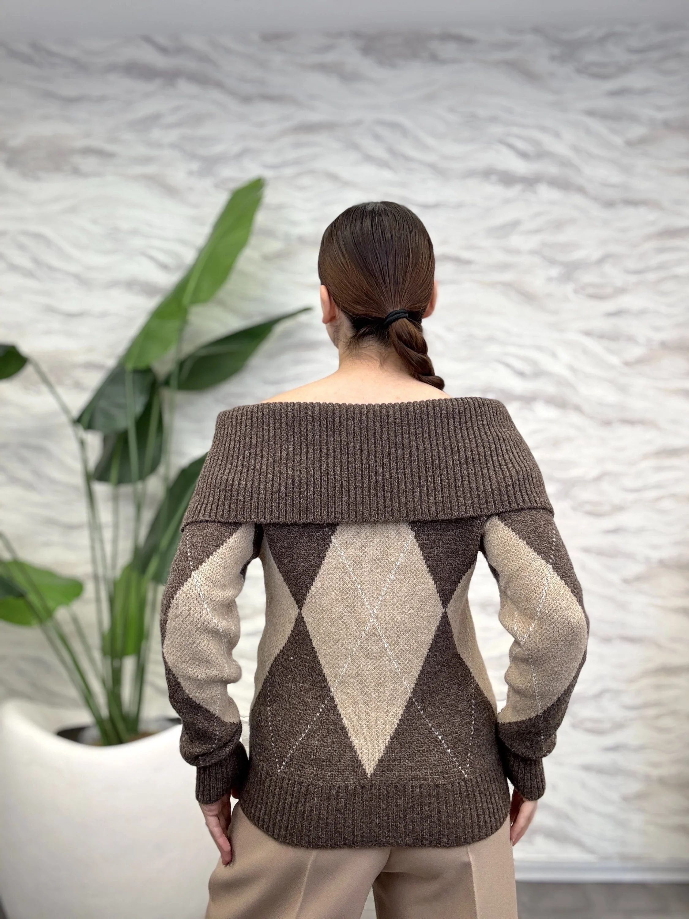 Baklava Desenli Madonna Kazak