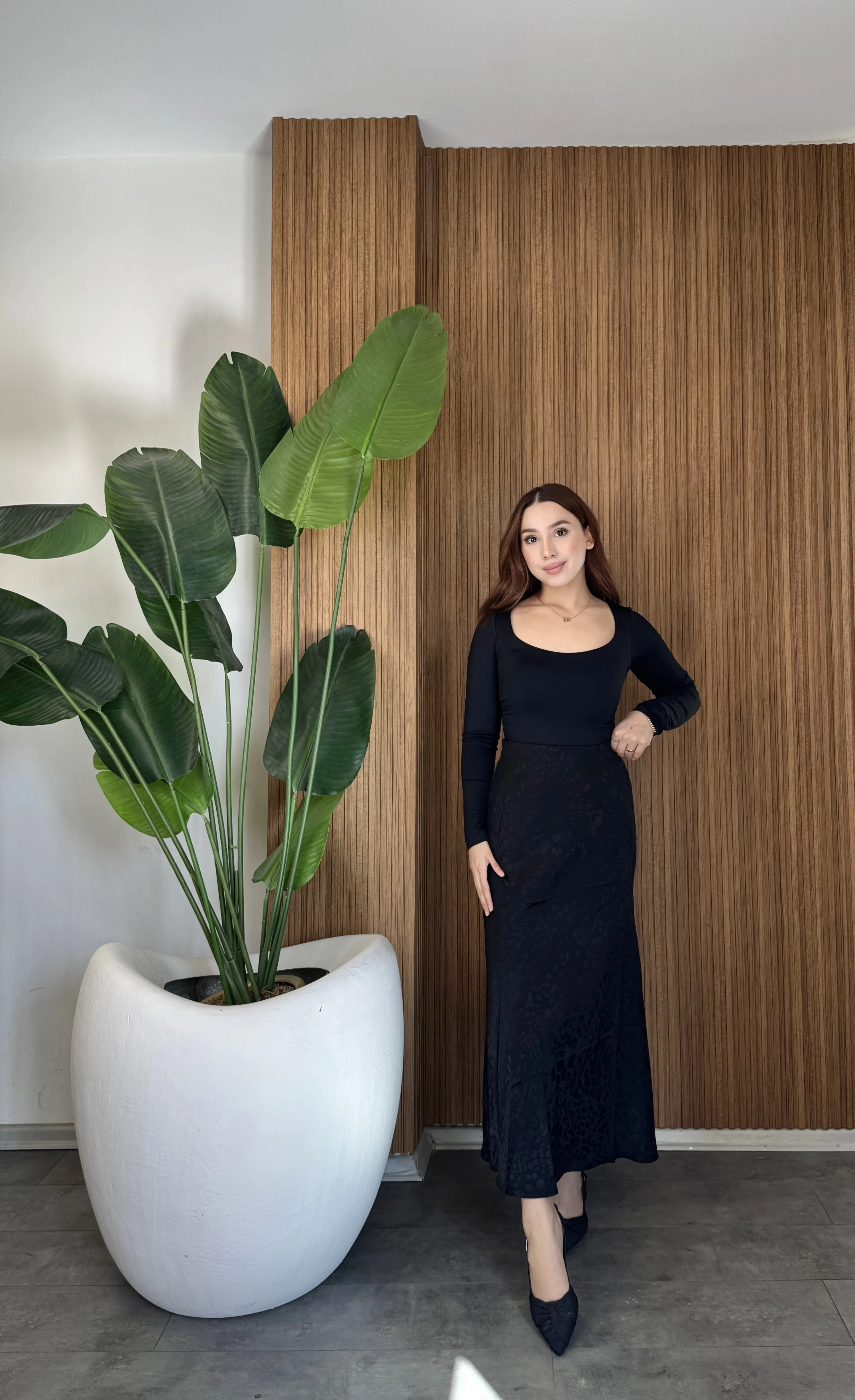 Leopar Desenli Saten Etek