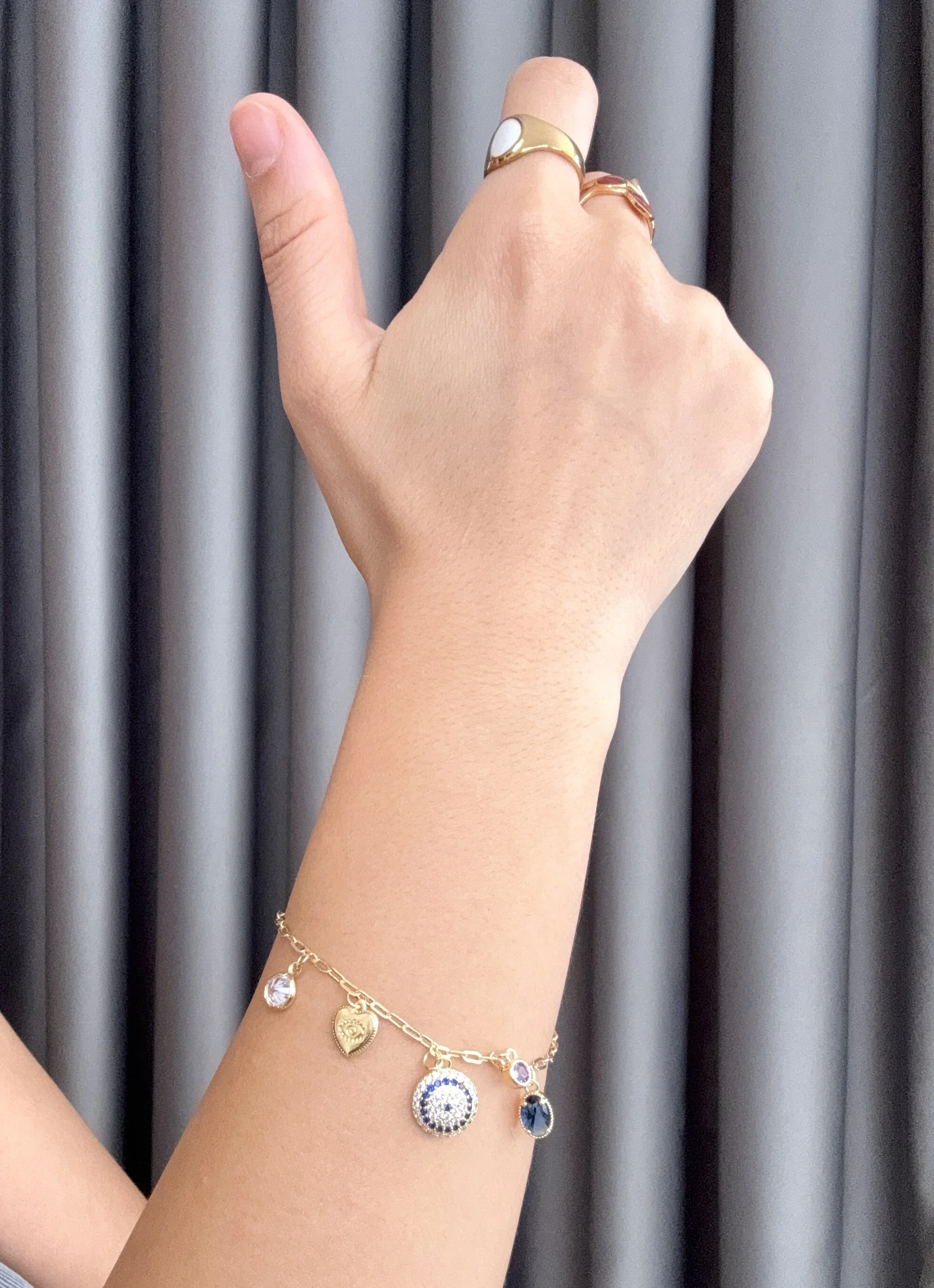 Nazar Ve Kalp Charm’lı Bileklik