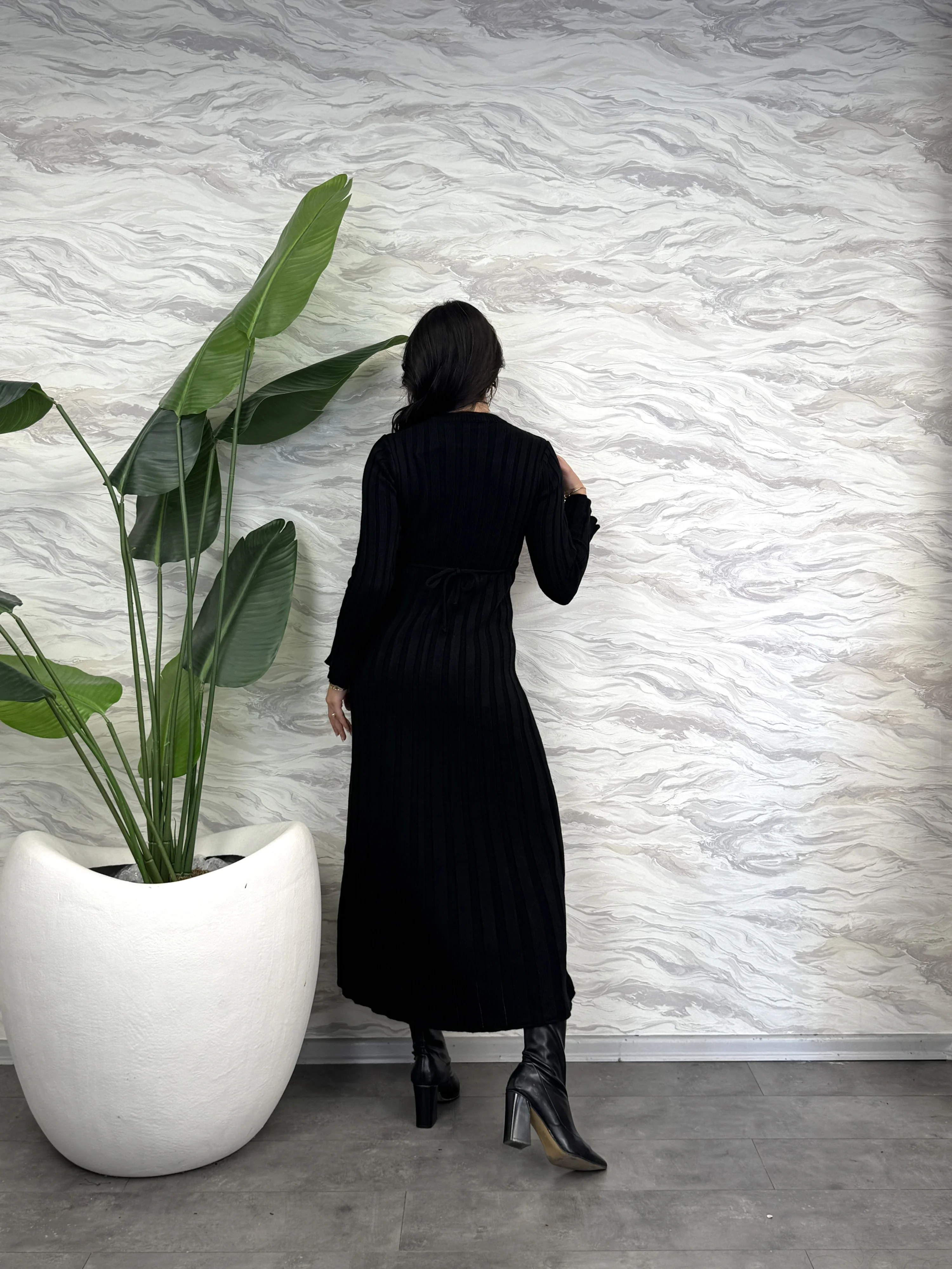 Triko Bağlamalı Elbise