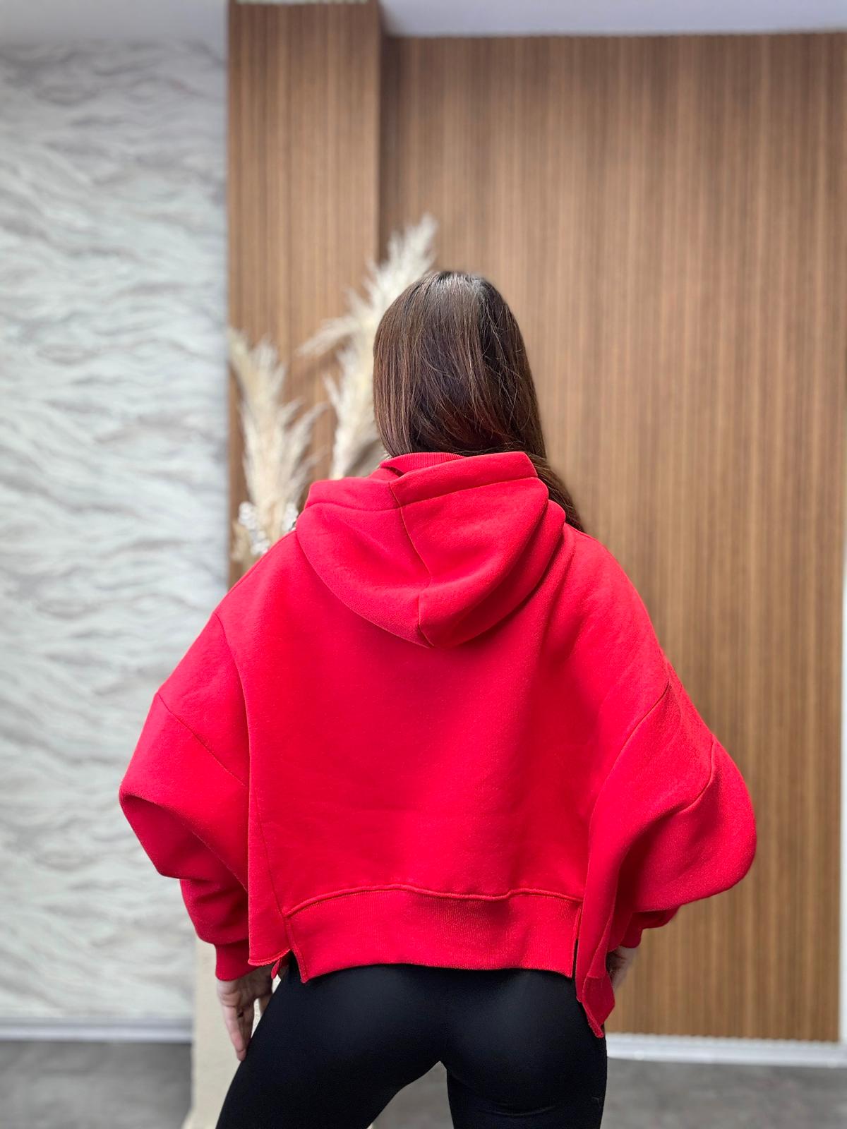 Baskılı Kapüşonlu Sweat