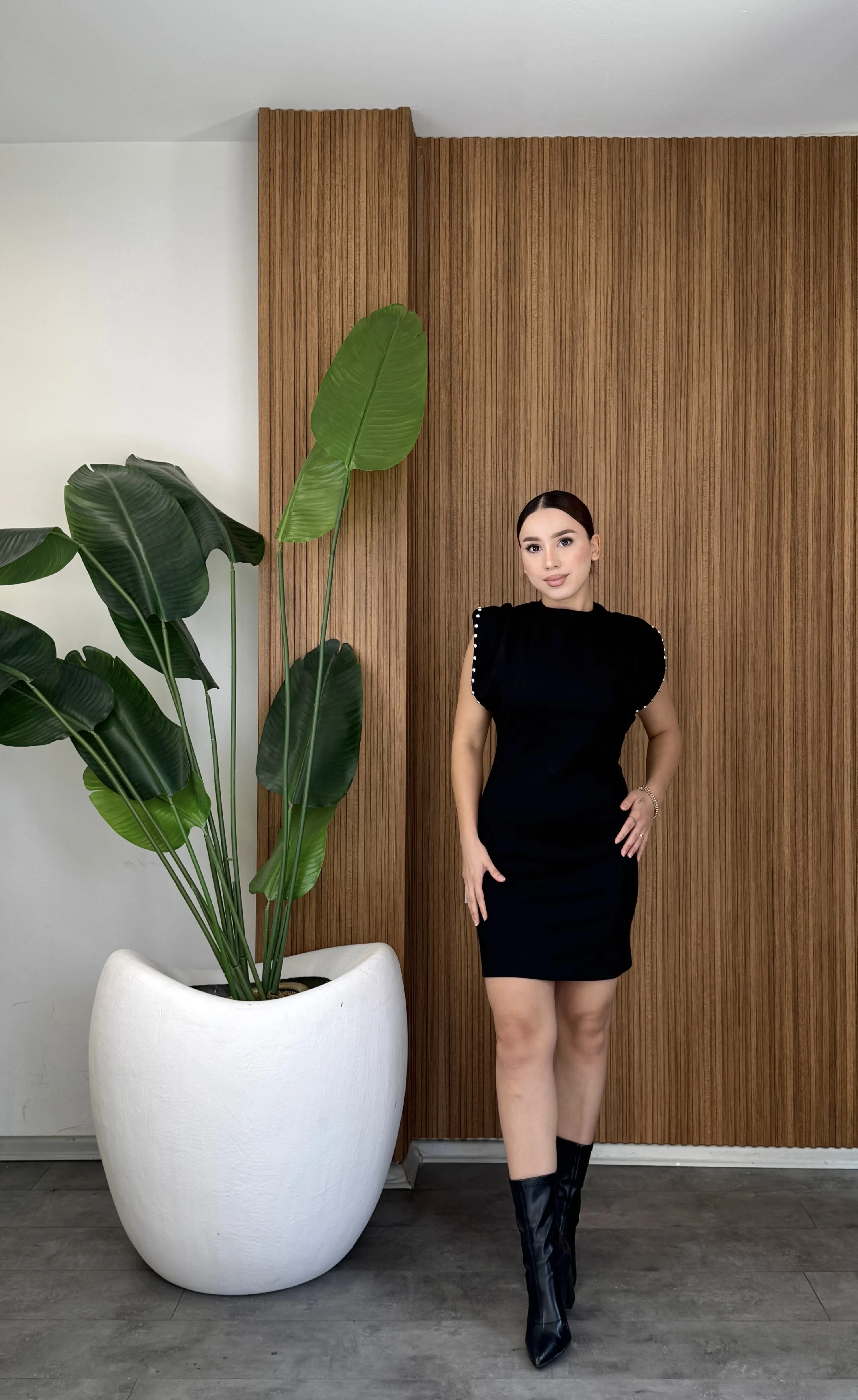 Droplu Mini Süet Elbise