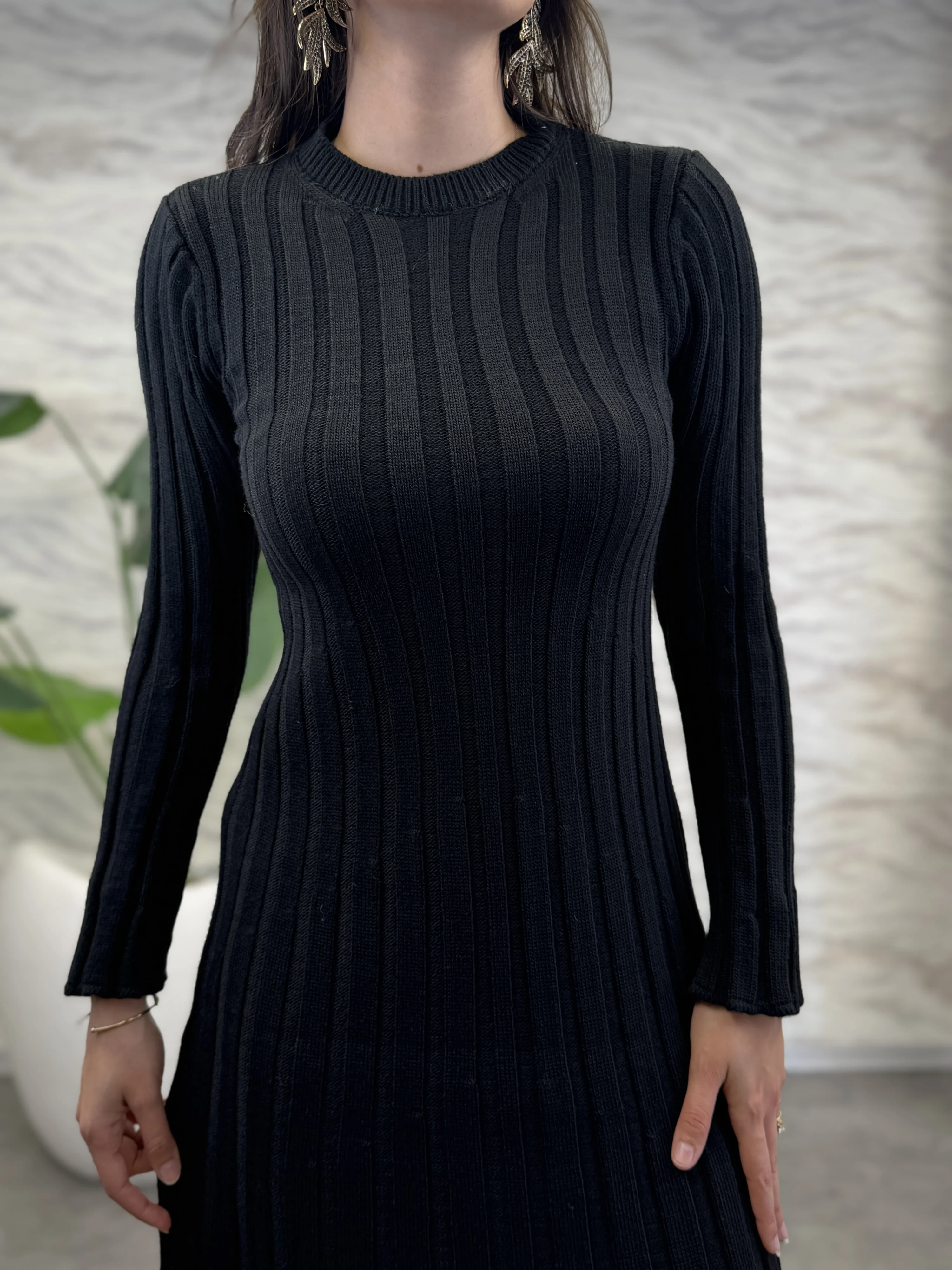 Triko Bağlamalı Elbise