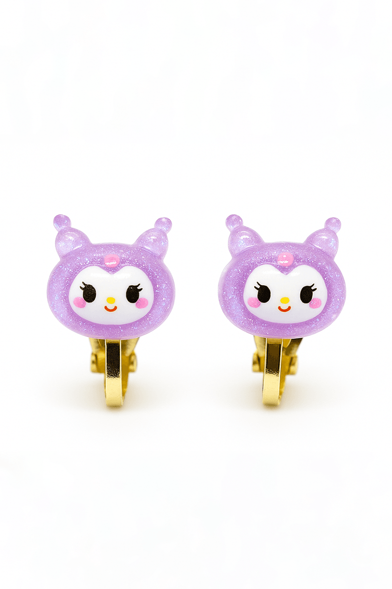 Sıkıştırmalı Küpe Hello Kity Kuromi Cinnammaroll Ayıcık Tasarımlı Kulağı Delik Olmayanlar için Küpe