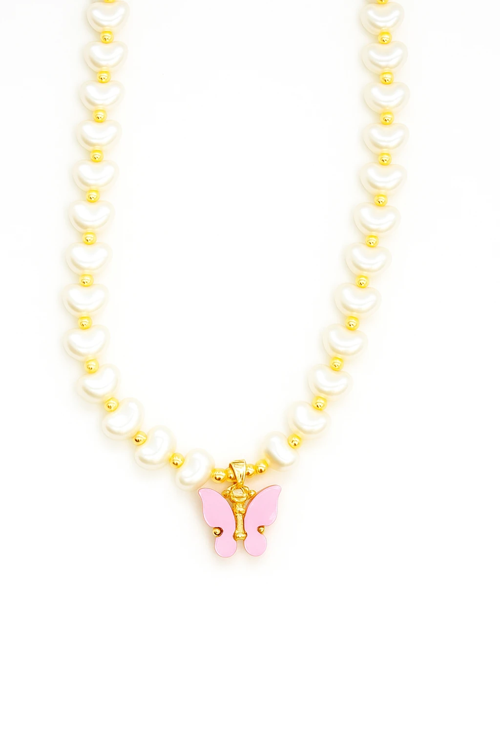 İnci Boncuklu Kelebek ve Yonca Tasarımlı İnci Kolyeler