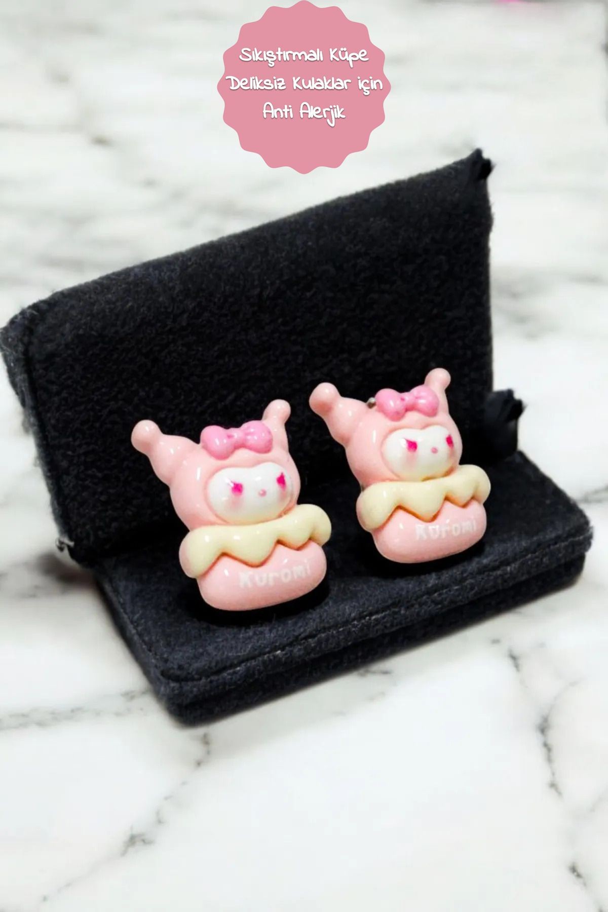 Klipsli Kuromi My Melodi Hello Kity Cinnammarol Pamapampurim Pachaco Tasarımlı Klipsli Küpe