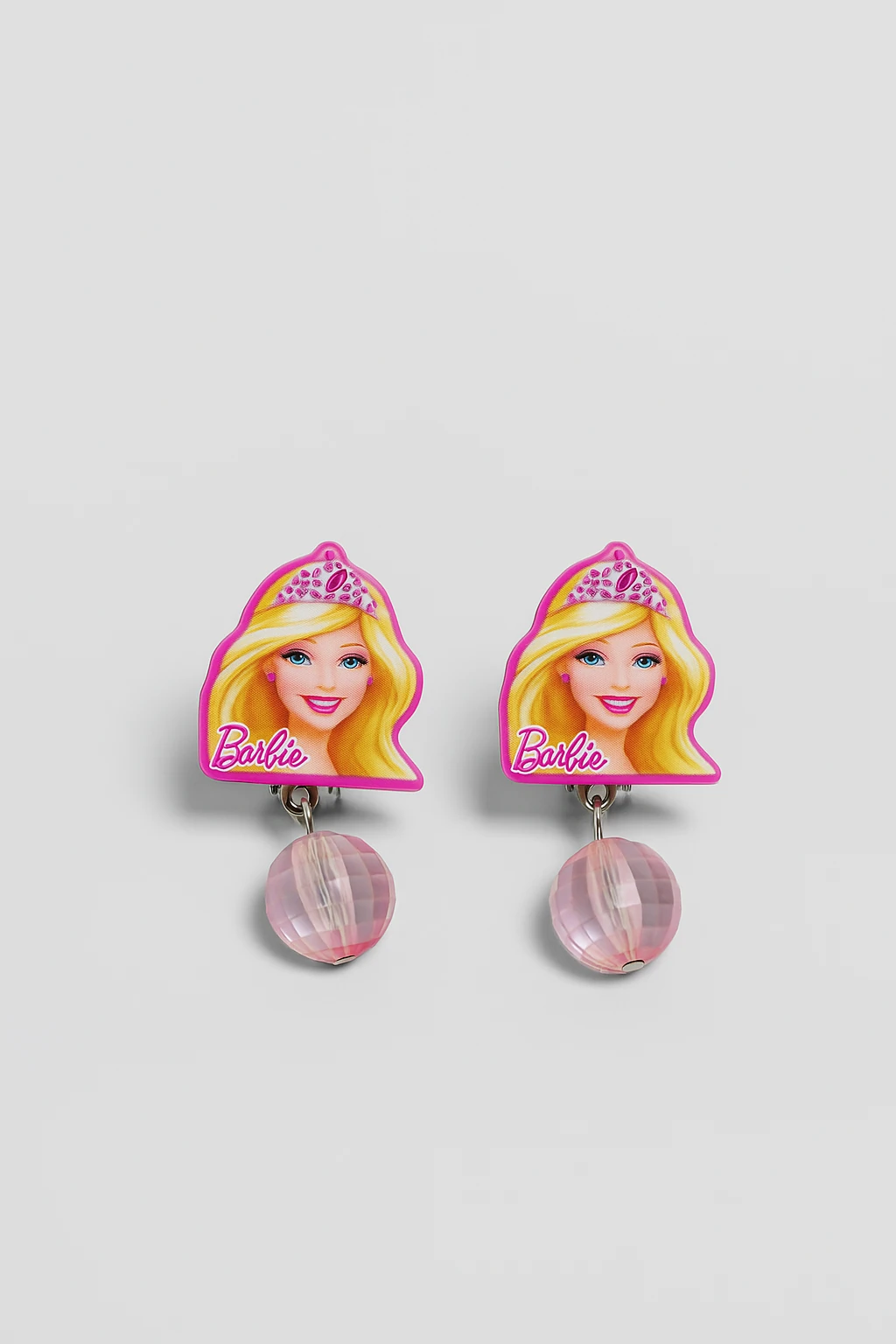 Barbie Figürlü Deliksiz Kulaklar için Sıkıştırmalı Figürlü Deliksiz Küpeler