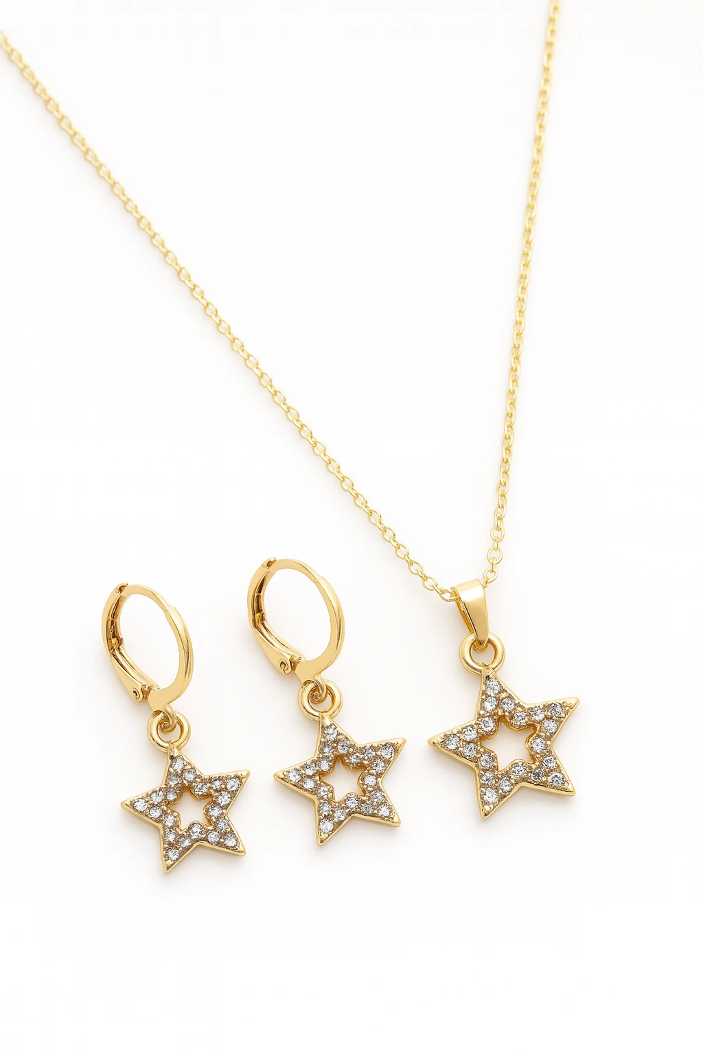 Yıldız Tasarımlı Kolye ve Küpe Takım Seti