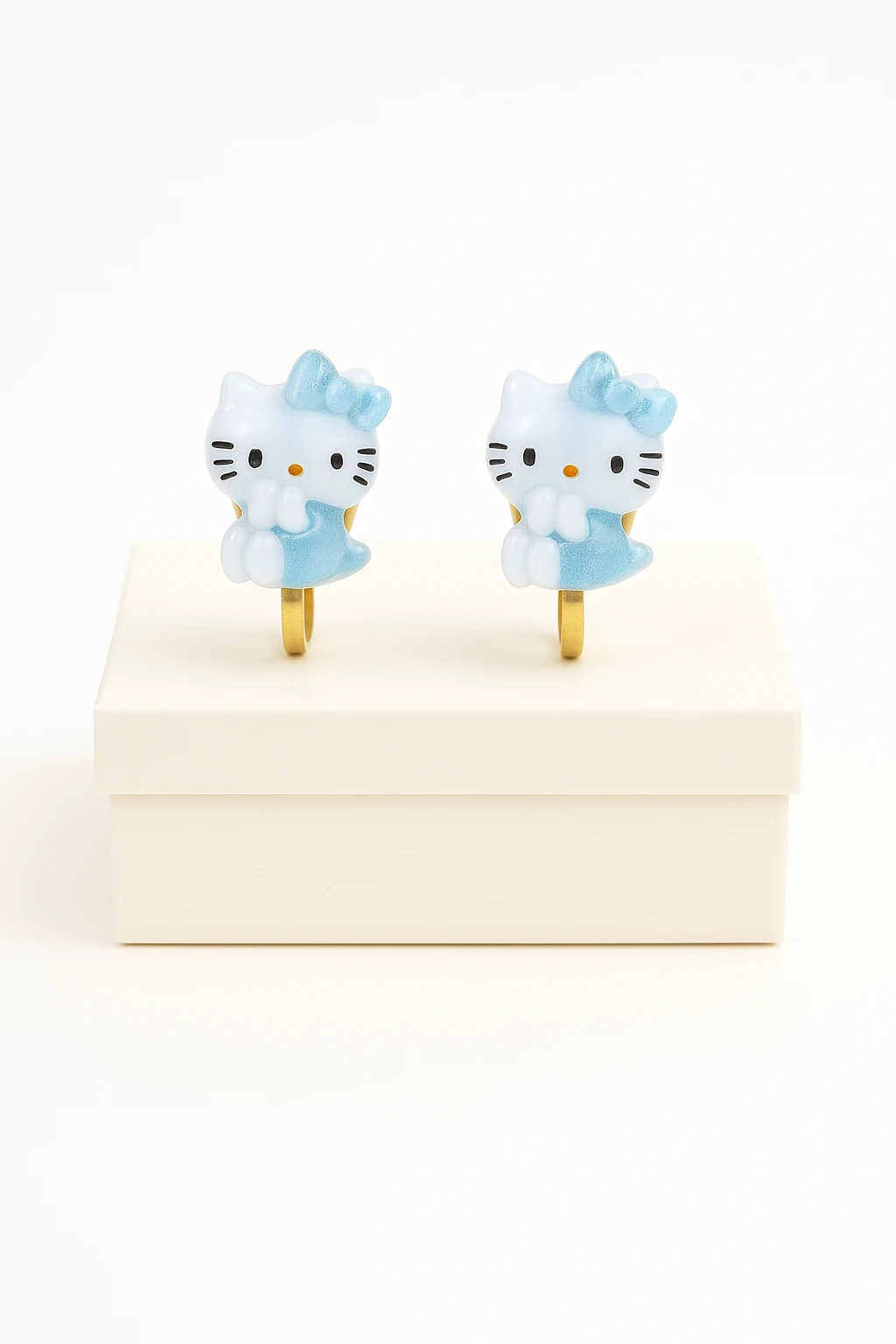 Hello Kity Ayıcık Pikachu Yıldız Tavşan Tasarımlı Çocuklar İçin Renkli Sıkıştırmalı Küpeler