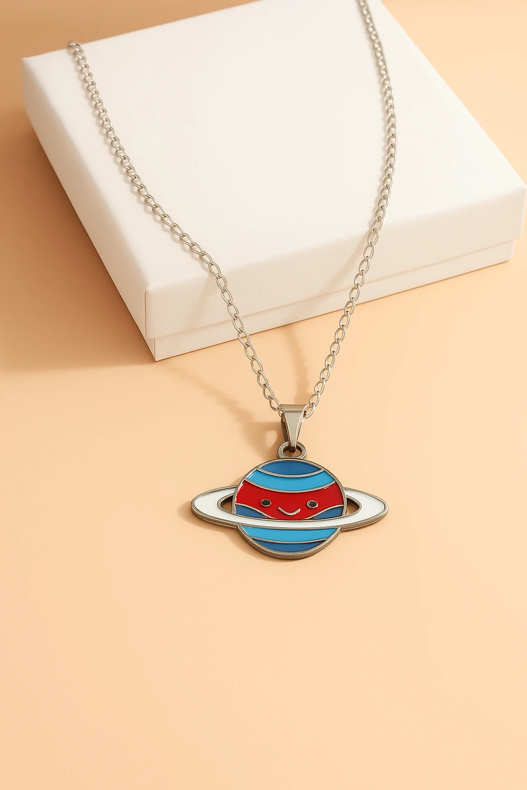 Satürn Gezegeni Tasarımlı Çocuk Genç Kolyeleri