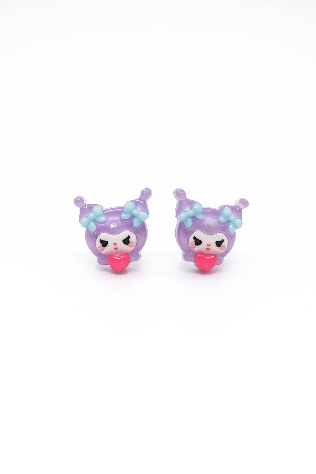 Gümüş İğneli Delikli Kulaklar için Kuromi Tasarımlı Kararmaz Paslanmaz Antialerjik Küpe