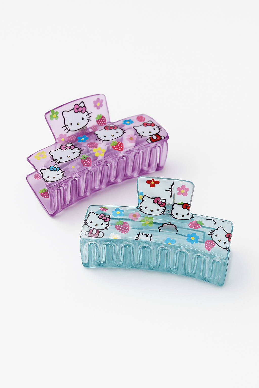 Hello Kity Tasarımlı Pembe Beyaz Renkli Mandal Tokalar