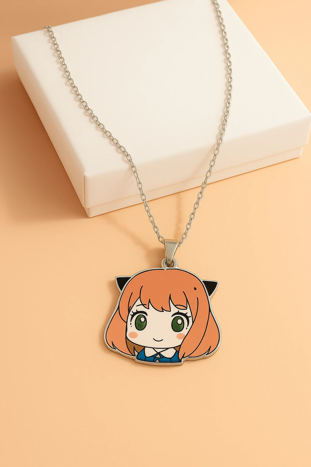 Anime Karakterli Tasarımlı Zincirli Çocuk Kolyesi