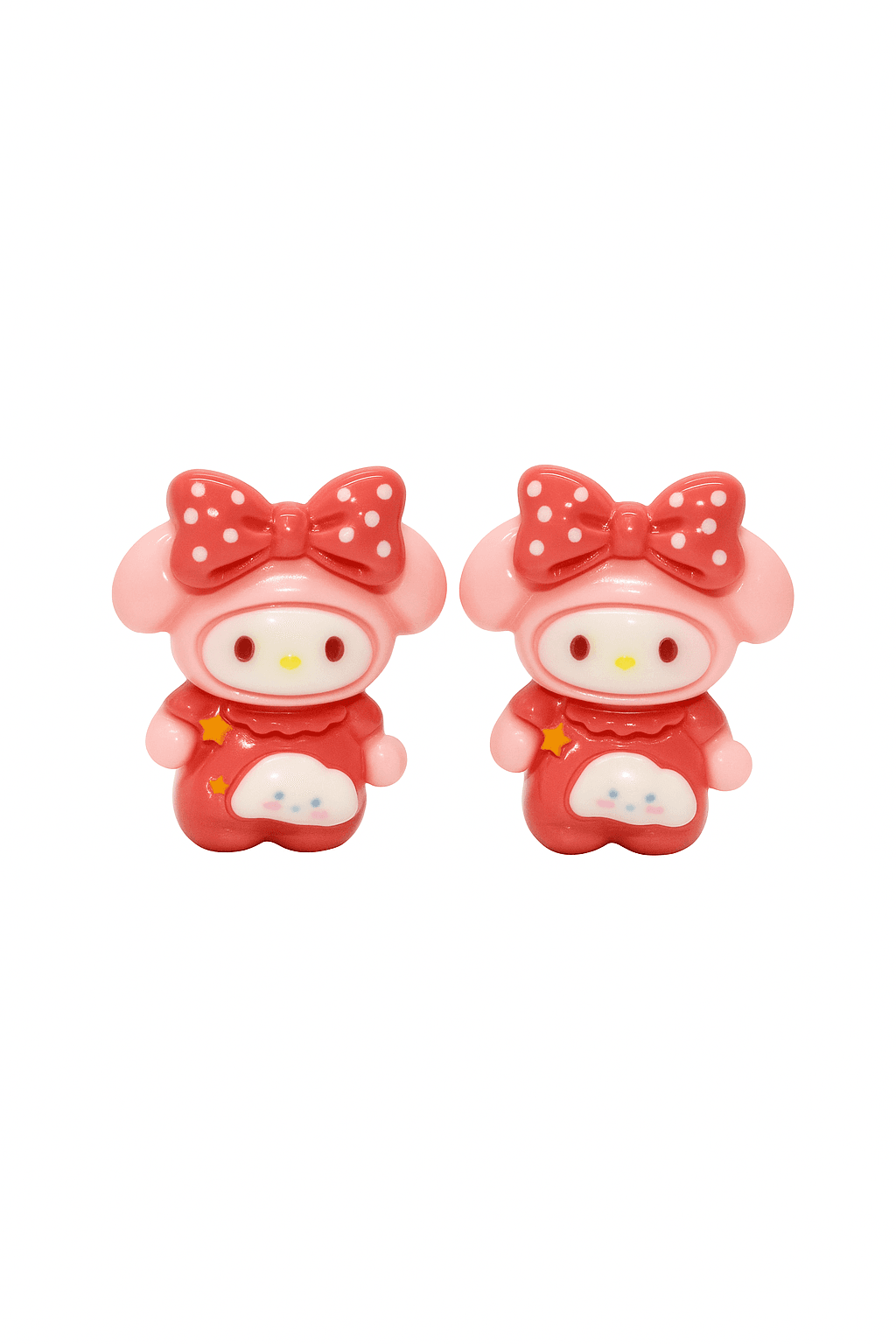 Deliksiz Kulaklar için Kuromi Cinnammaroll My Melodi Tasarımlı Sıkıştırmalı Küpeler