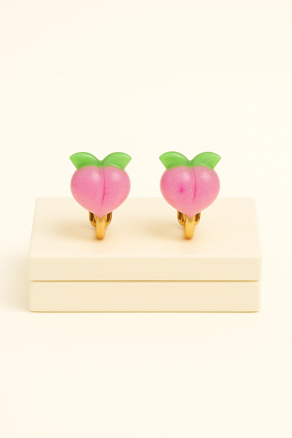 Çocuklar İçin Renkli Sıkıştırmalı Küpeler Kiraz Çilek Elma Tasarımlı