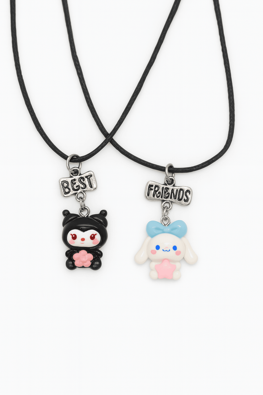 Kuromi ve Cinnammaroll Tasarımlı Best Friends Figürlü Arkadaşlık Kolyesi
