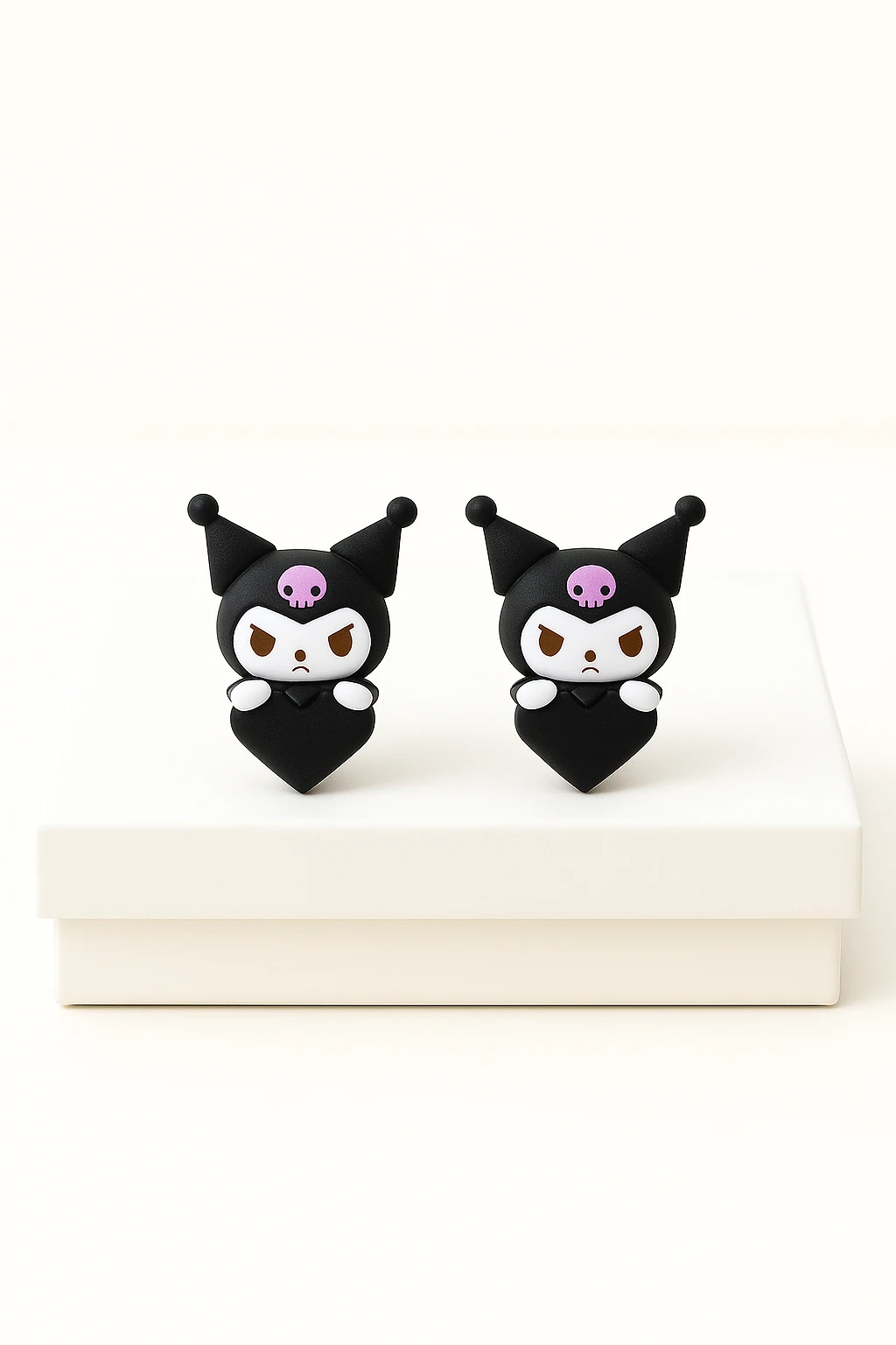 Gümüş İğneli Delikli Kulaklar için Kuromi Tasarımlı Kararmaz Paslanmaz Antialerjik Küpe