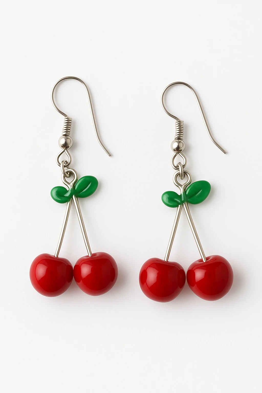 Sarı ve Kırmızı Renkli Kancalı Kiraz Küpe