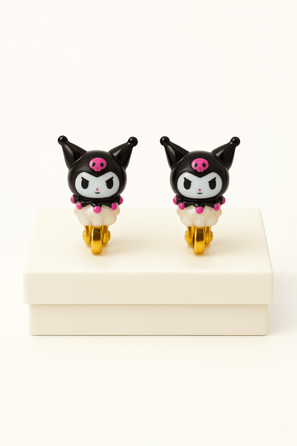 Sıkıştırmalı Küpe Hello Kity Kuromi Cinnammaroll Ayıcık Tasarımlı Kulağı Delik Olmayanlar için Küpe