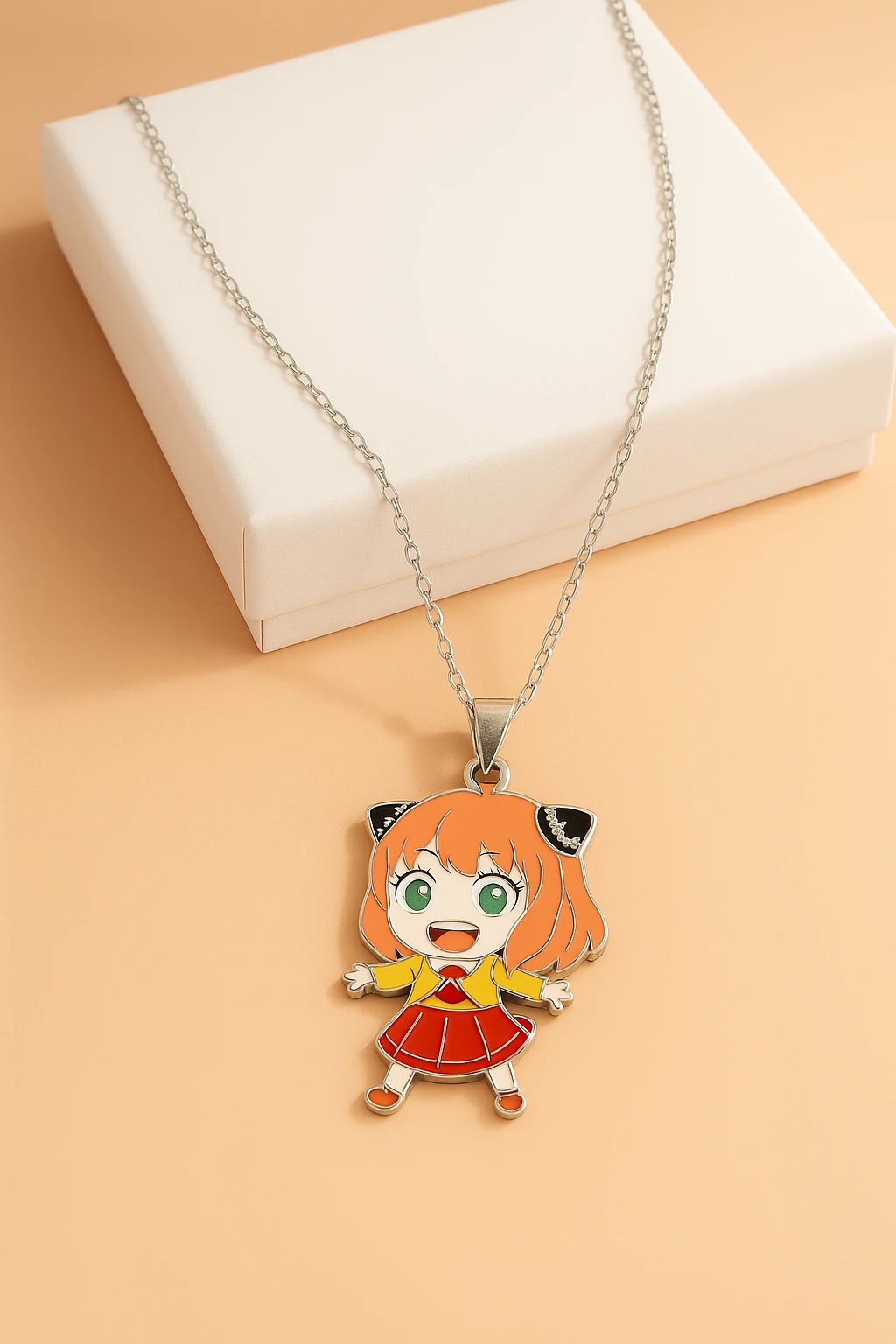 Anime Karakterli Tasarımlı Zincirli Çocuk Kolyesi