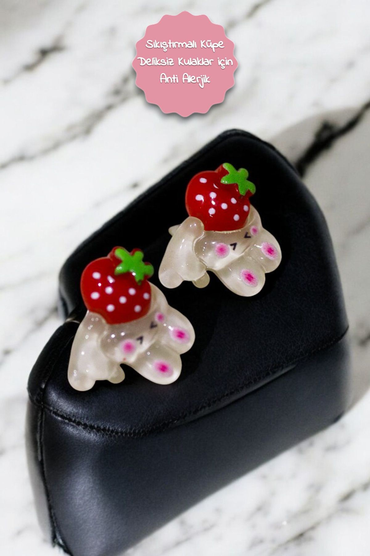 Sıkıştırmalı Çocuk Küpesi Kuromi My Melodi Hello Kity Tavşan Çocuk Küpesi