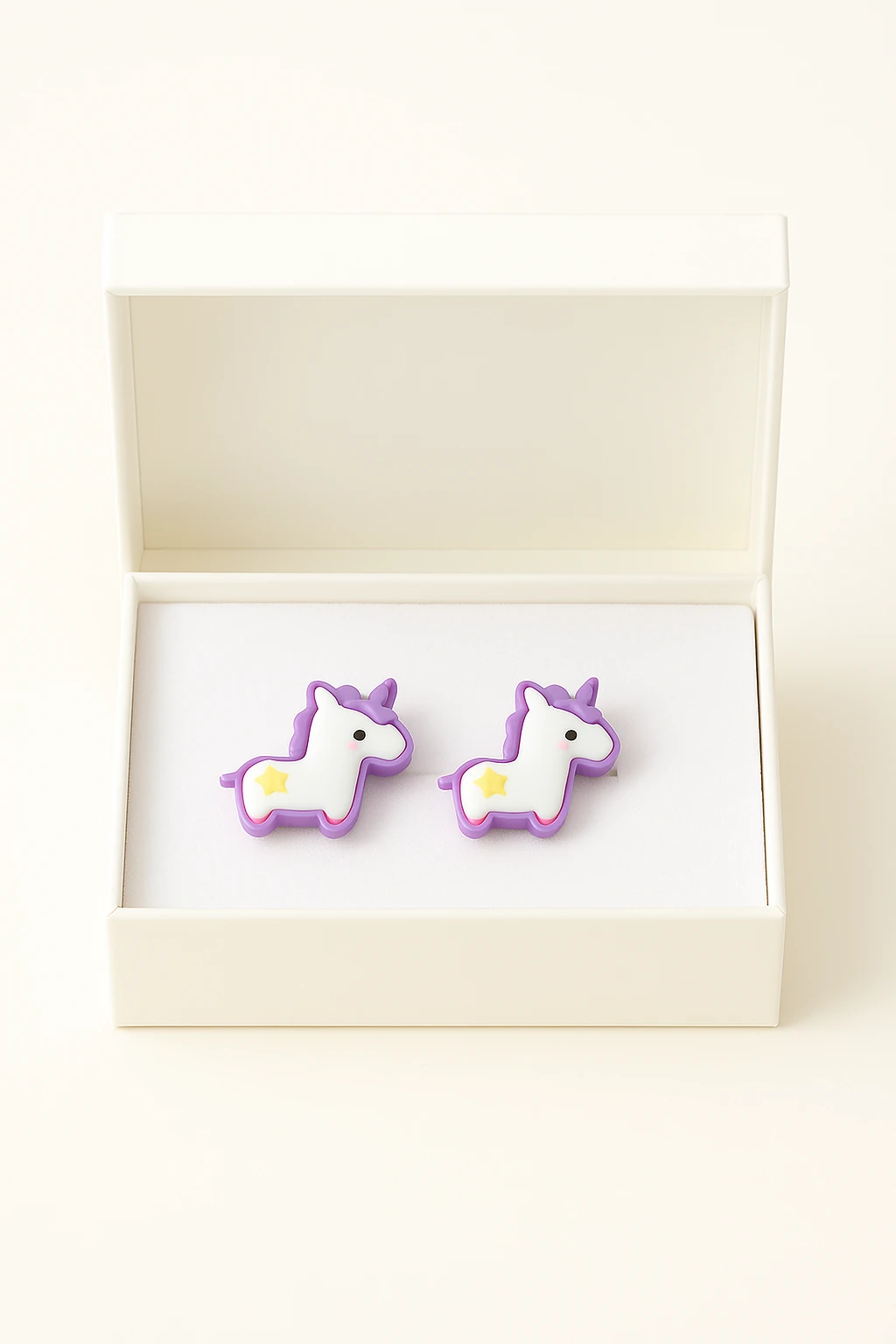 Gümüş İğneli Delikli Kulaklar için Unicorn Tasarımlı Kararmaz Paslanmaz Antialerjik Küpe