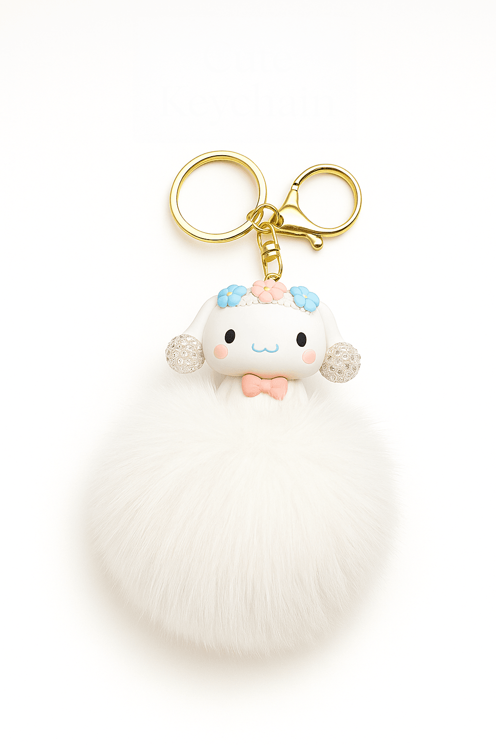 Cinnammaroll Tasarımlı Tüylü Klipsli Anahtarlık
