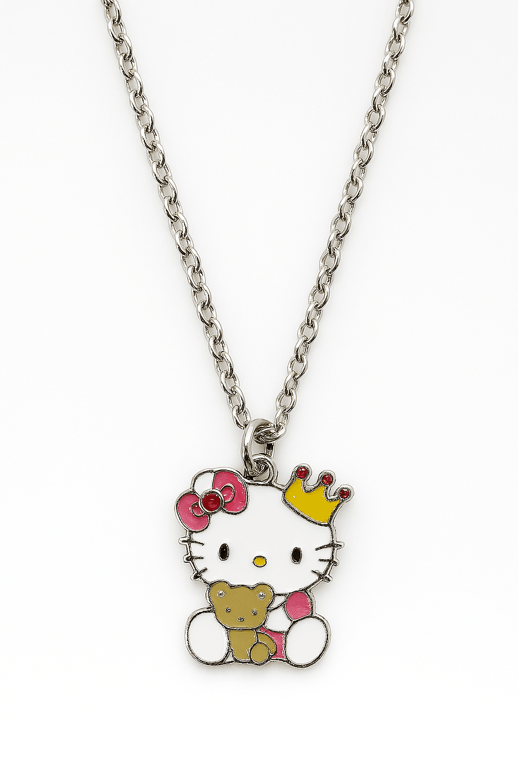Hello Kity Cinnammaroll Tasarımlı Gümüş Renkli Çocuk Kolyeleri