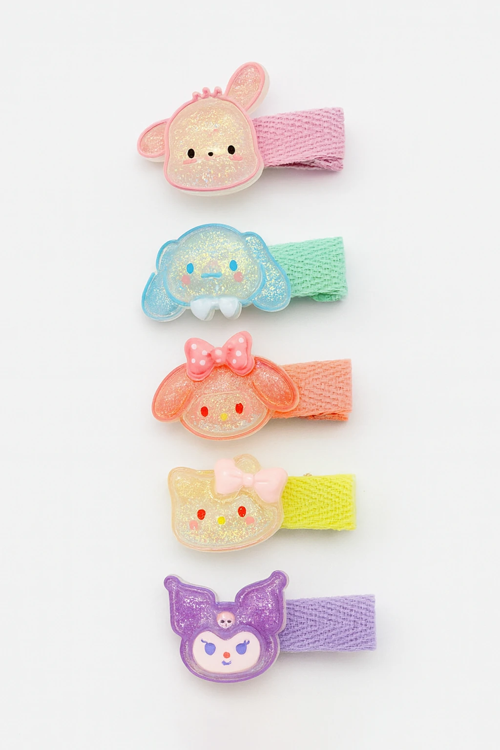 5 Adet Kuromi Hello Kity Cinnammaroll My Melodi Tasarımlı Çocuk Yan Tokaları