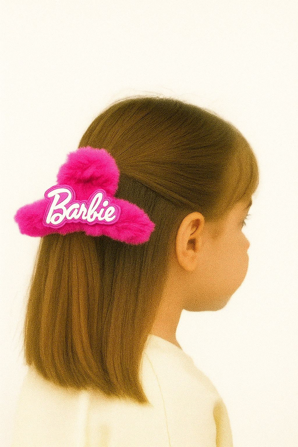 Barbie Tasarımlı Peluş Çocuk Mandal Tokası Çocuklar için Peluş Mandal Toka 