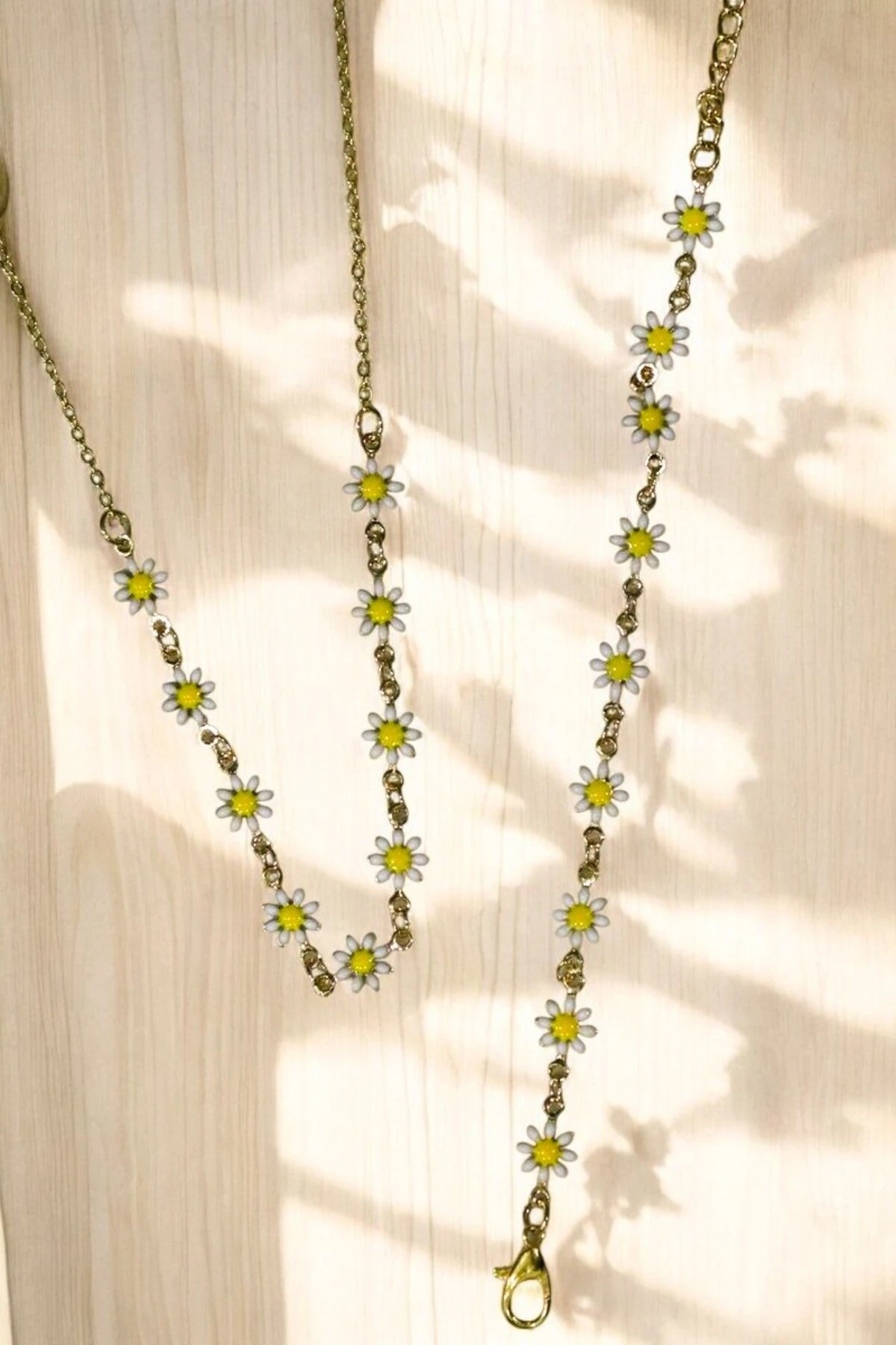 Papatya Tasarımlı Gold Gümüş ve Rengarek Papatyalı Kolye ve Bileklik Seti Yazlık Kolye Bileklik