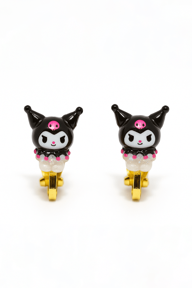 Sıkıştırmalı Küpe Hello Kity Kuromi Cinnammaroll Ayıcık Tasarımlı Kulağı Delik Olmayanlar için Küpe