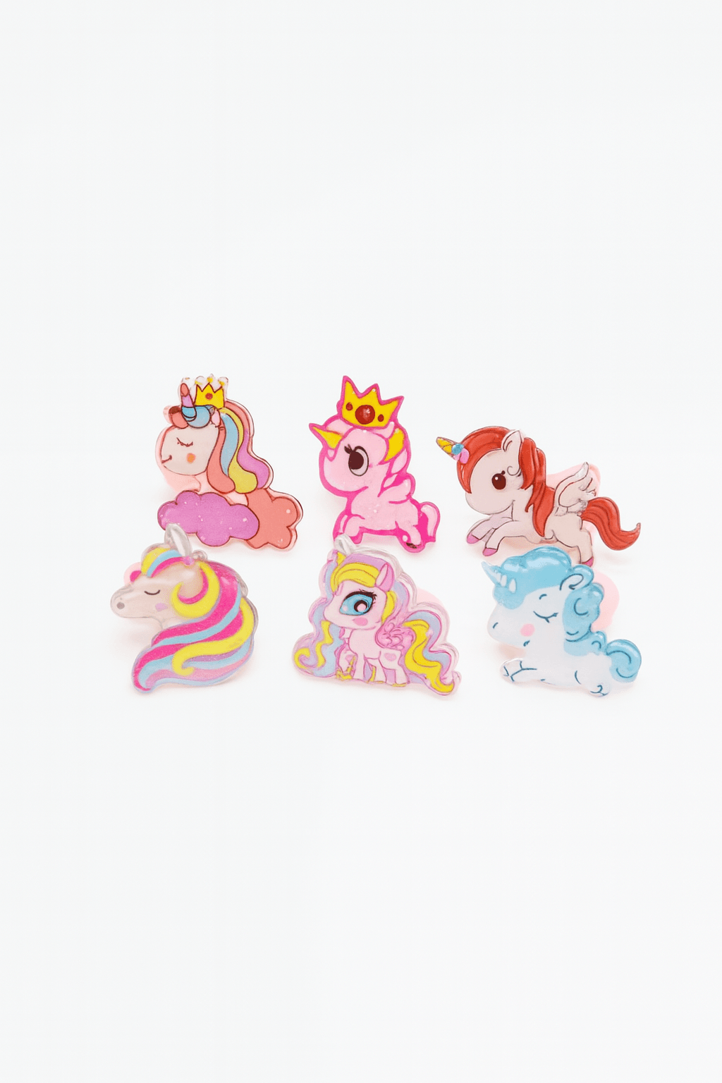 Ayarlanabilir 6'lı Unicorn Tasarımlı Çocuk Yüzük Seti