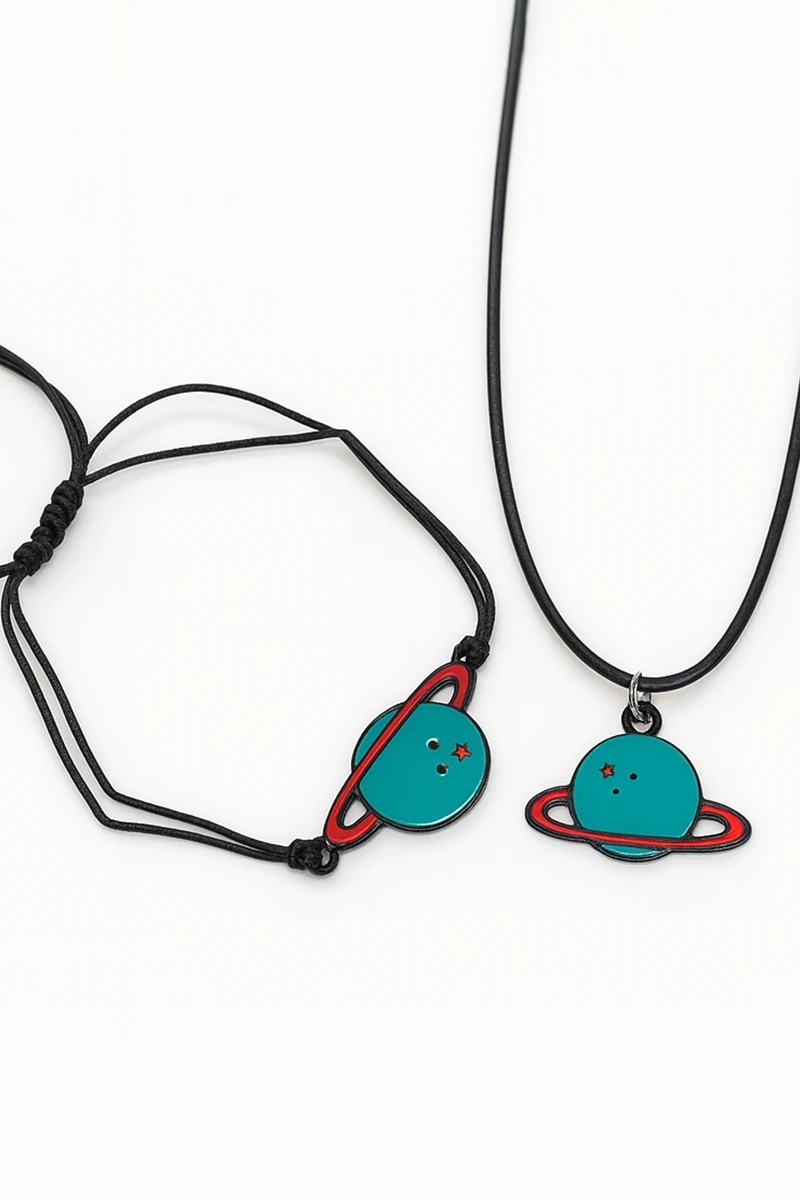 Gezegen Tasarımlı Kolye ve Bileklik Setleri