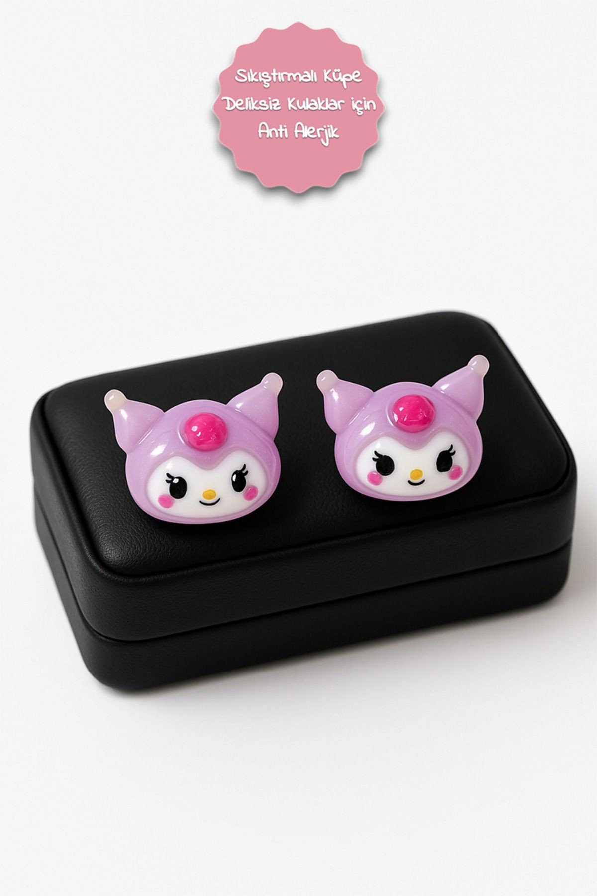 Sıkıştırmalı Çocuk Küpesi Kuromi My Melodi Hello Kity Tavşan Çocuk Küpesi