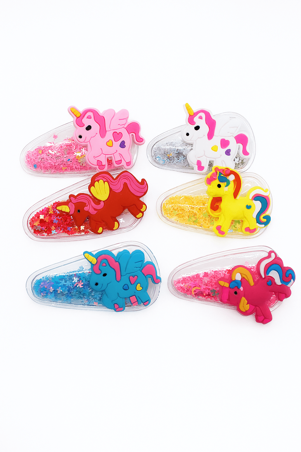 6 Adet Kelebek Kiraz Unicorn Papatya Kalp Tasarımlı Çıtçıtlı Tokalar