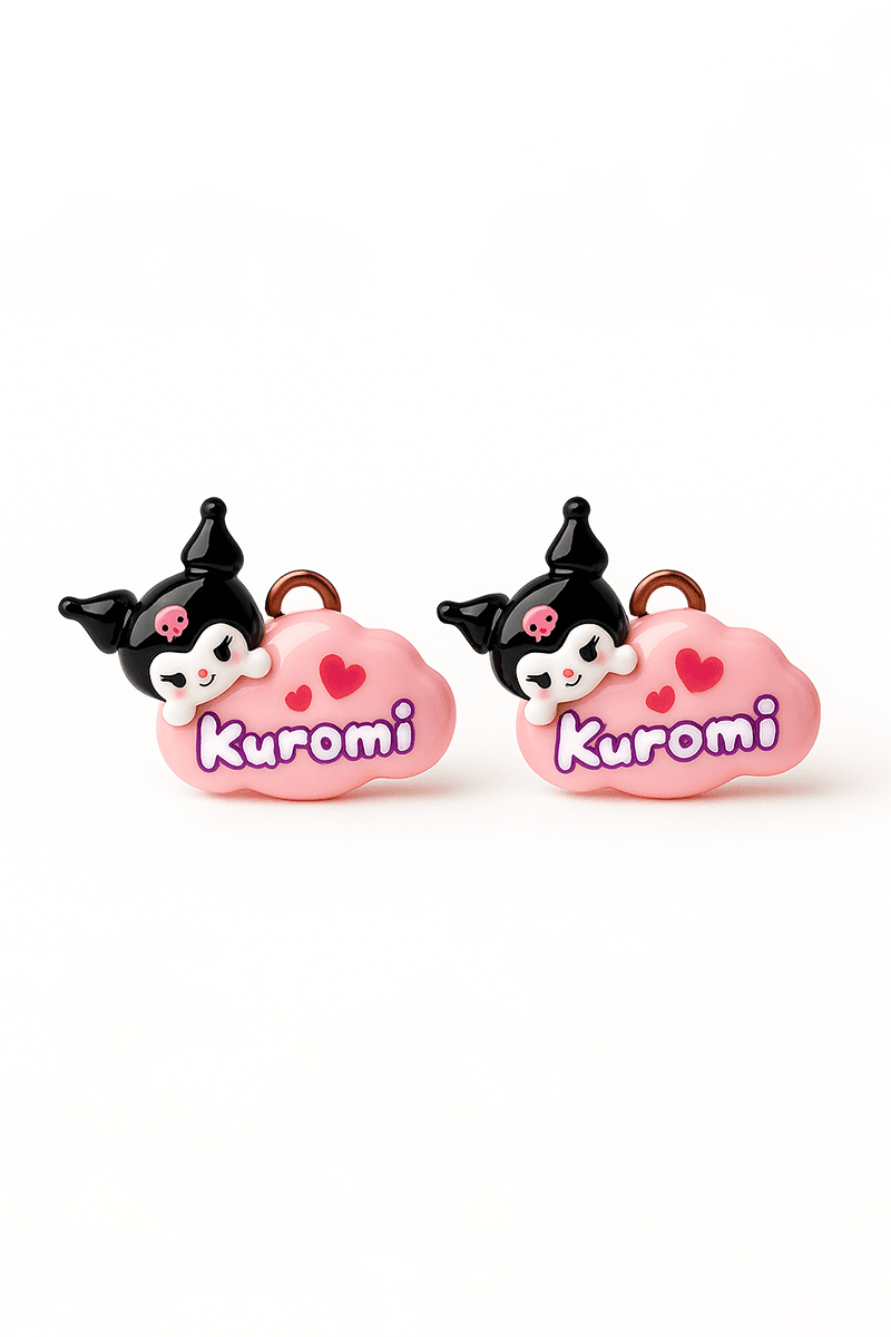 Deliksiz Kulaklar için Kuromi Cinnammaroll My Melodi Tasarımlı Sıkıştırmalı Küpeler