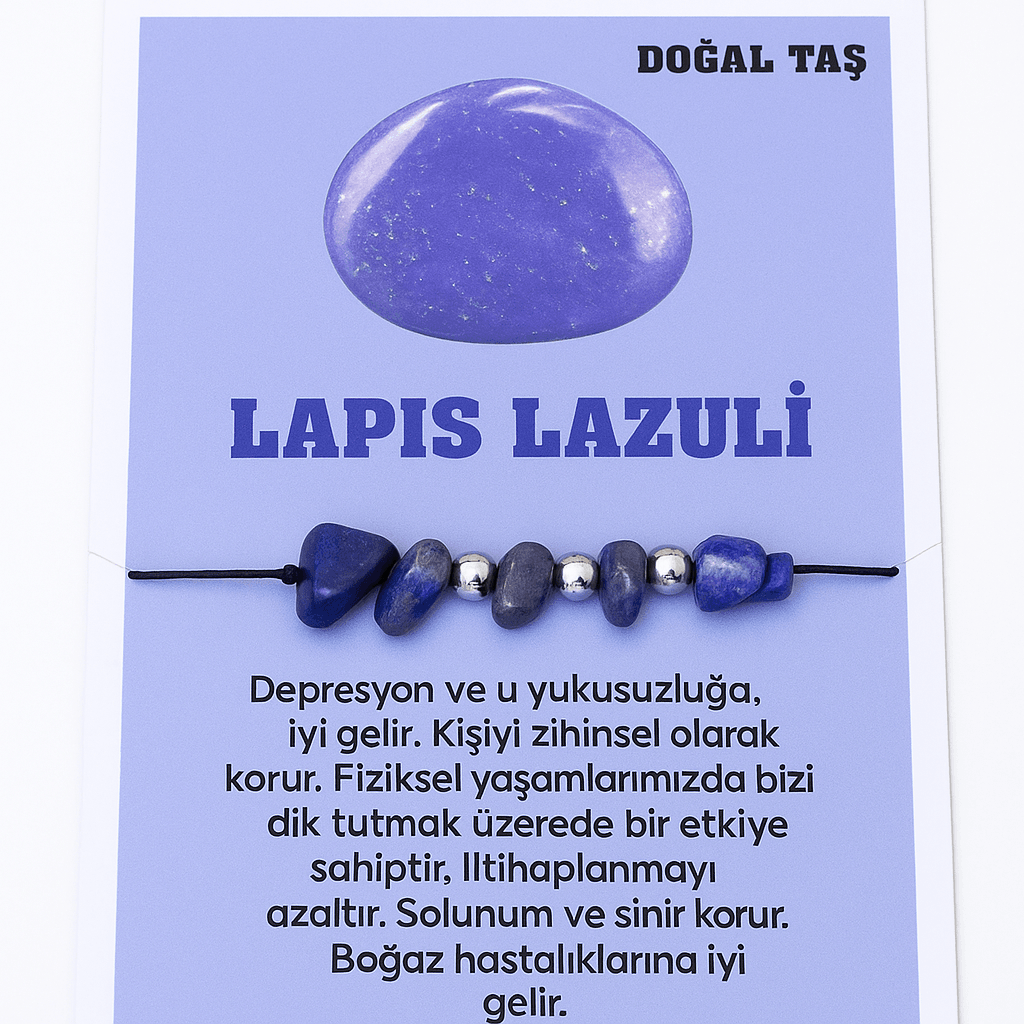 Siyah İpli Doğal Taşlı Bileklikler