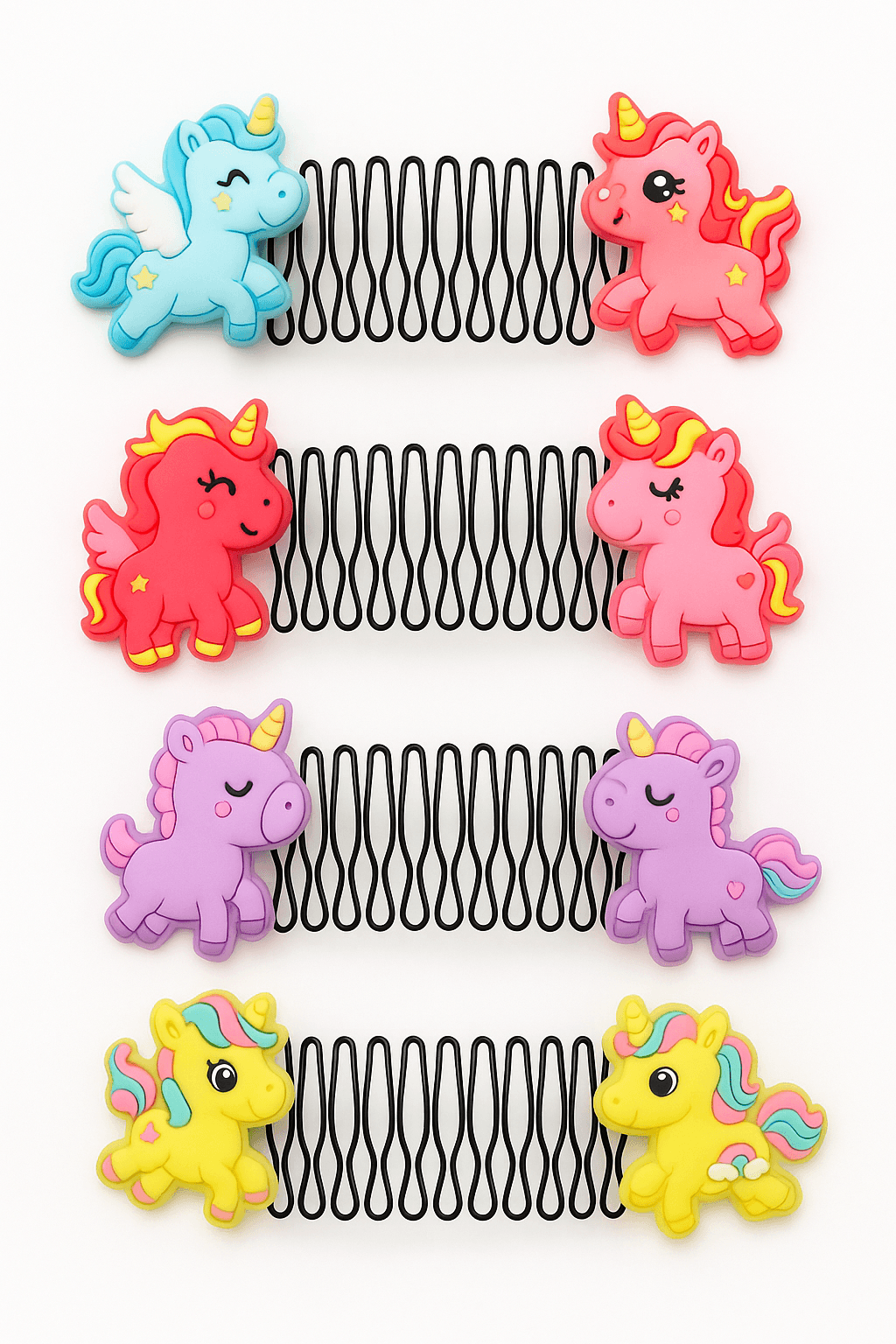 Unicorn ve Yıldız Tasarımlı Taraklı Taç Çocuklar için Taraklı Taç