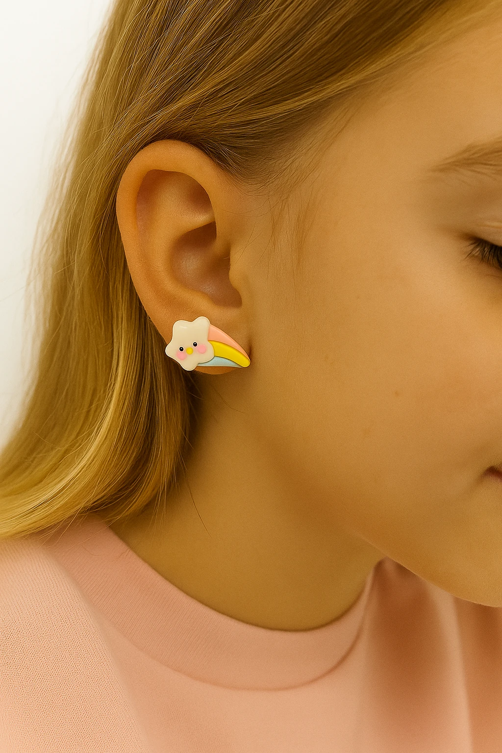 Gümüş İğneli Delikli Kulaklar için Bulut Tasarımlı Kararmaz Paslanmaz Antialerjik Küpe