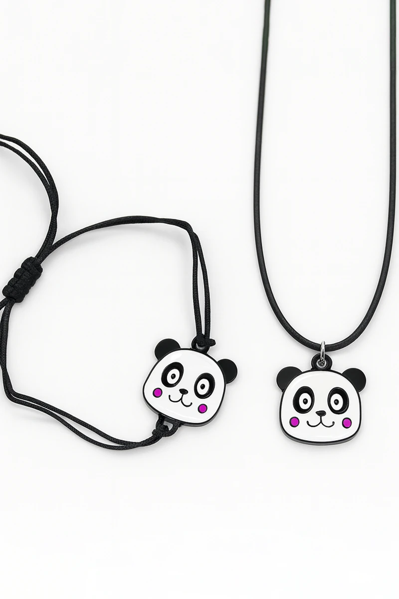 Panda Tasarımlı Kolye ve Bileklik Setleri