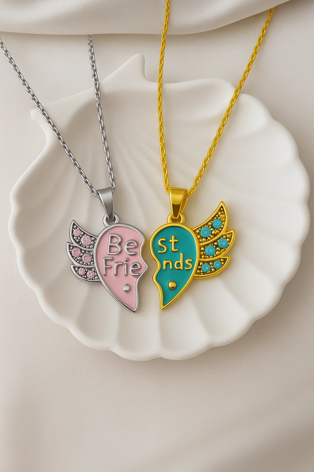 Mıknatıslı Paslanmaz Çelik 2’li Arkadaşlık Kolyesi – Kardeş, En Yakın Arkadaş İçin Hediye