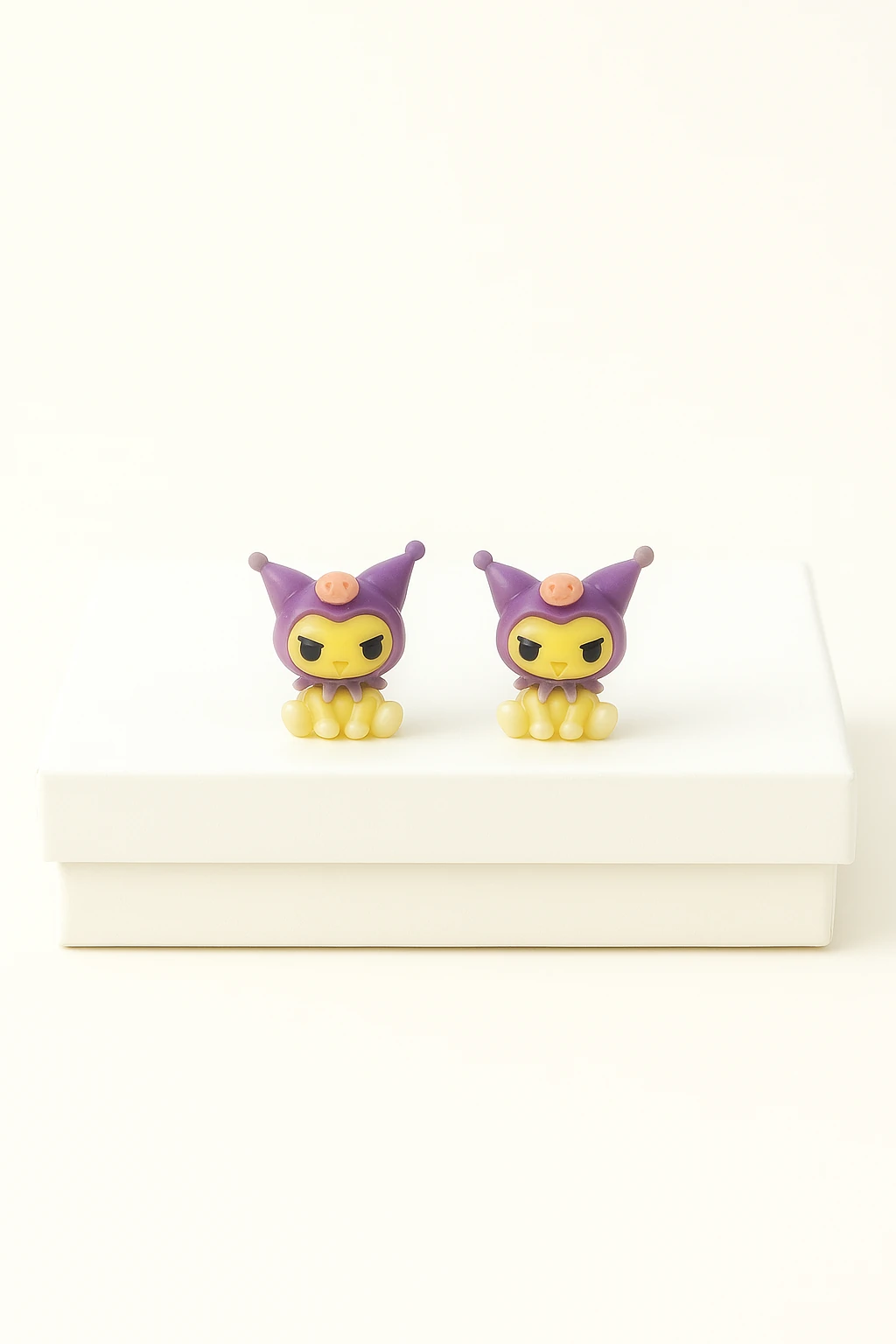 Gümüş İğneli Delikli Kulaklar için Kuromi Tasarımlı Kararmaz Paslanmaz Antialerjik Küpe